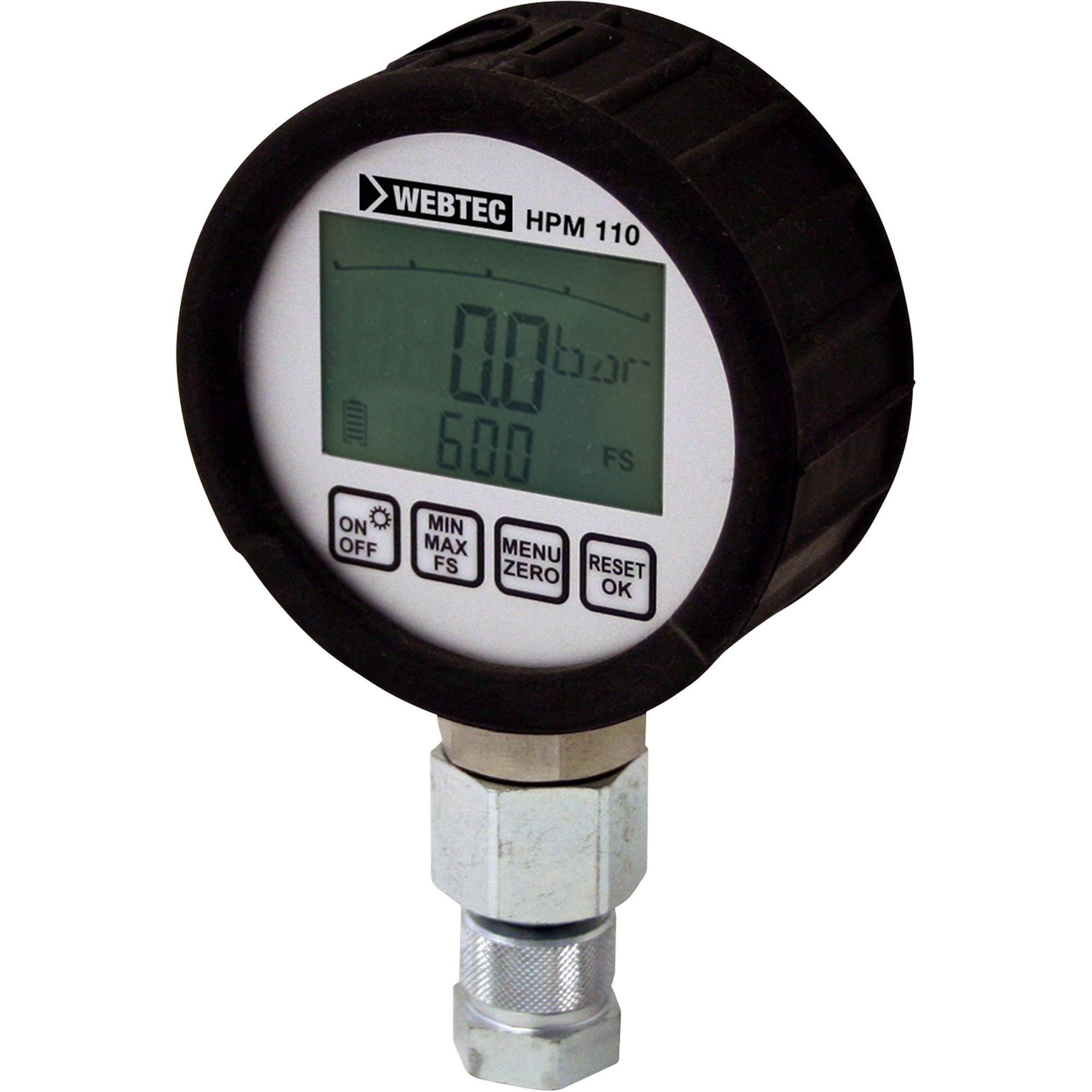 Webtec Digital Pressure Gauge, 8700 Max. PSI, 3.5Inch Diameter, Model SR-HPM-110-UN-8700
