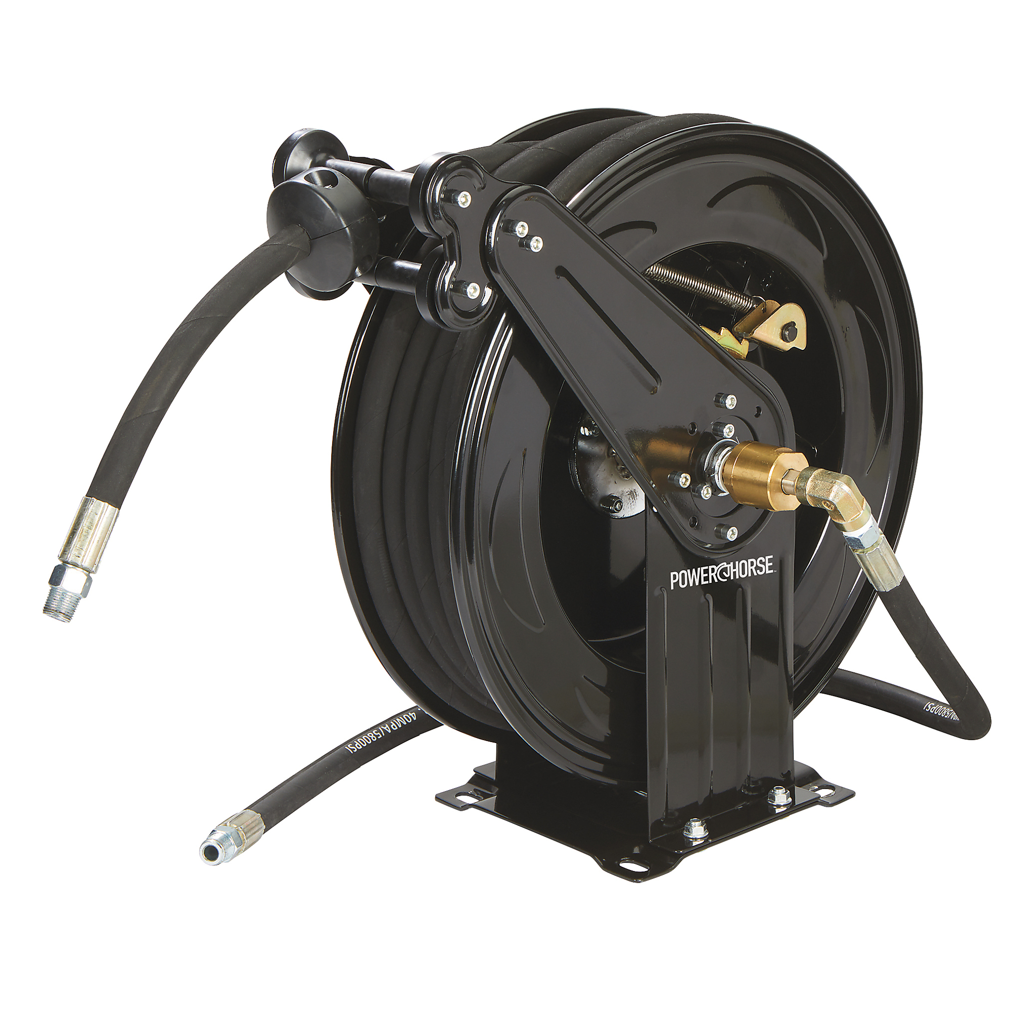 Powerhorse Auto-Rewind Pressure Washer Hose Reel, 4000 PSI, 50ft. Capacity