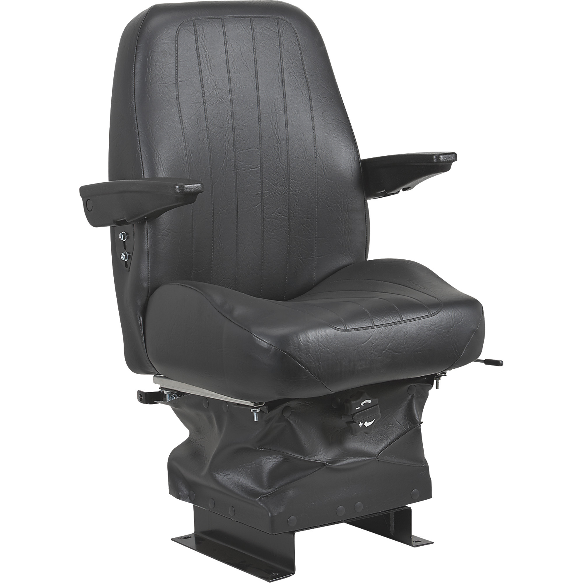 Wise Suspension Tractor Seat with Armrests â Black, Model XWM1161