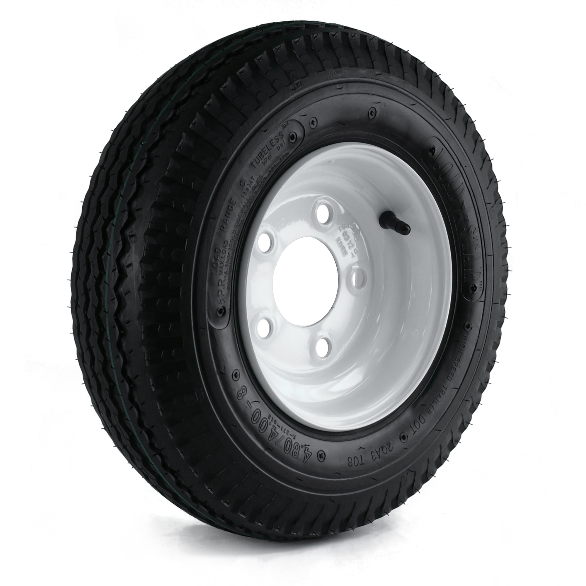 Kenda Loadstar 8Inch Bias-Ply Trailer Tire and Wheel Assembly â 16.5 x 4.80 x 8, 5-Hole, Load Range C, Model DM408C-5IN