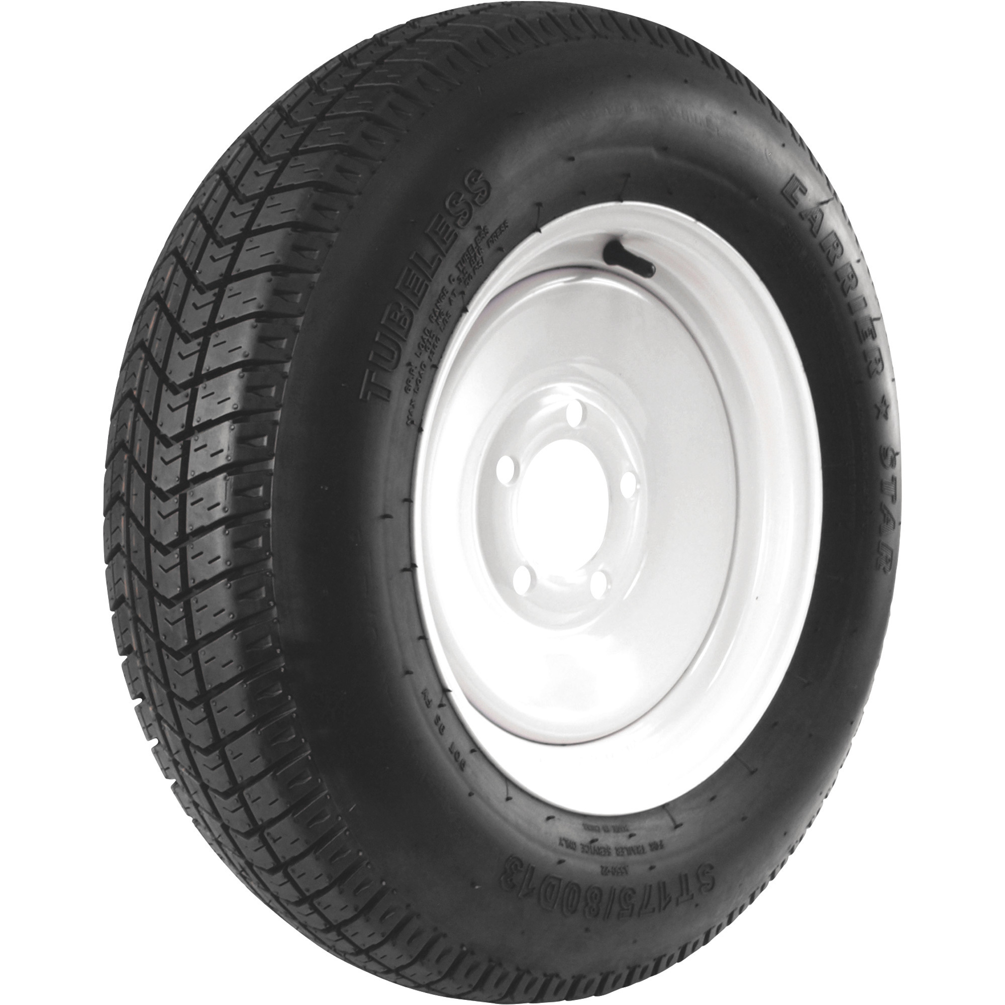Martin Wheel Carrier Star 13Inch Bias-Ply Trailer Tire and Wheel Assembly â ST175/80D-13, 5-Hole, Load Range C, Model DM175D3C-5IN