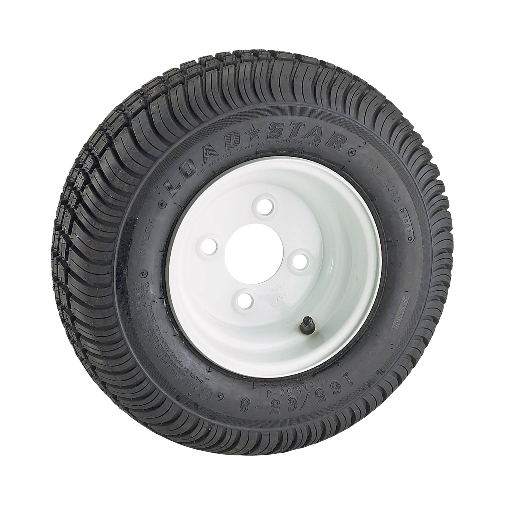 Kenda Loadstar 8Inch Bias-Ply Trailer Tire and Wheel Assembly â 16.7 x 6.6 x 8, 4-Hole, Load Range B, Model DM1658CB-4I