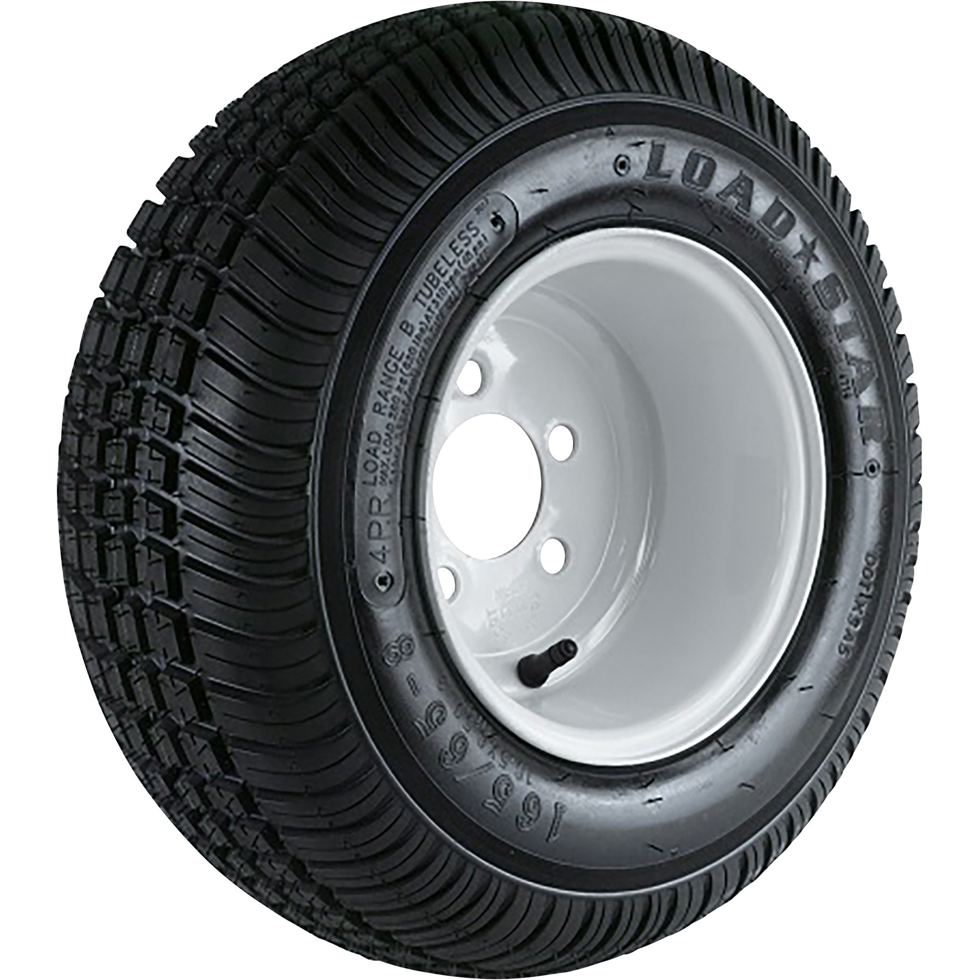 Kenda Loadstar 8Inch Bias-Ply Trailer Tire and Wheel Assembly â 165/65-8, 5-Hole, Load Range B, Model DM1658B-5I