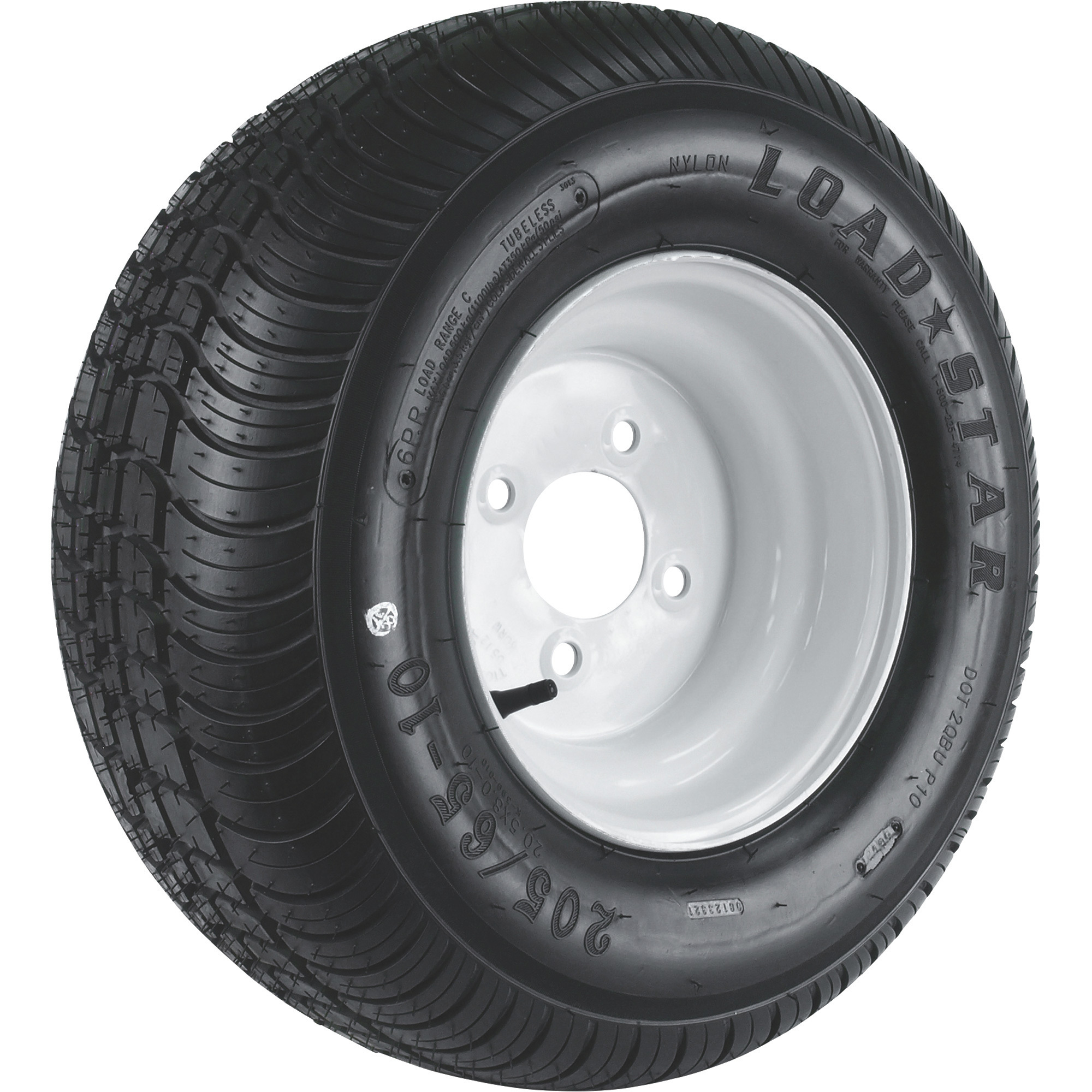Kenda Loadstar 10Inch Bias-Ply Trailer Tire and Wheel Assembly — 205/65-10, 4-Hole, Load Range C, Model DM25610C-4IN -  Martin Wheel