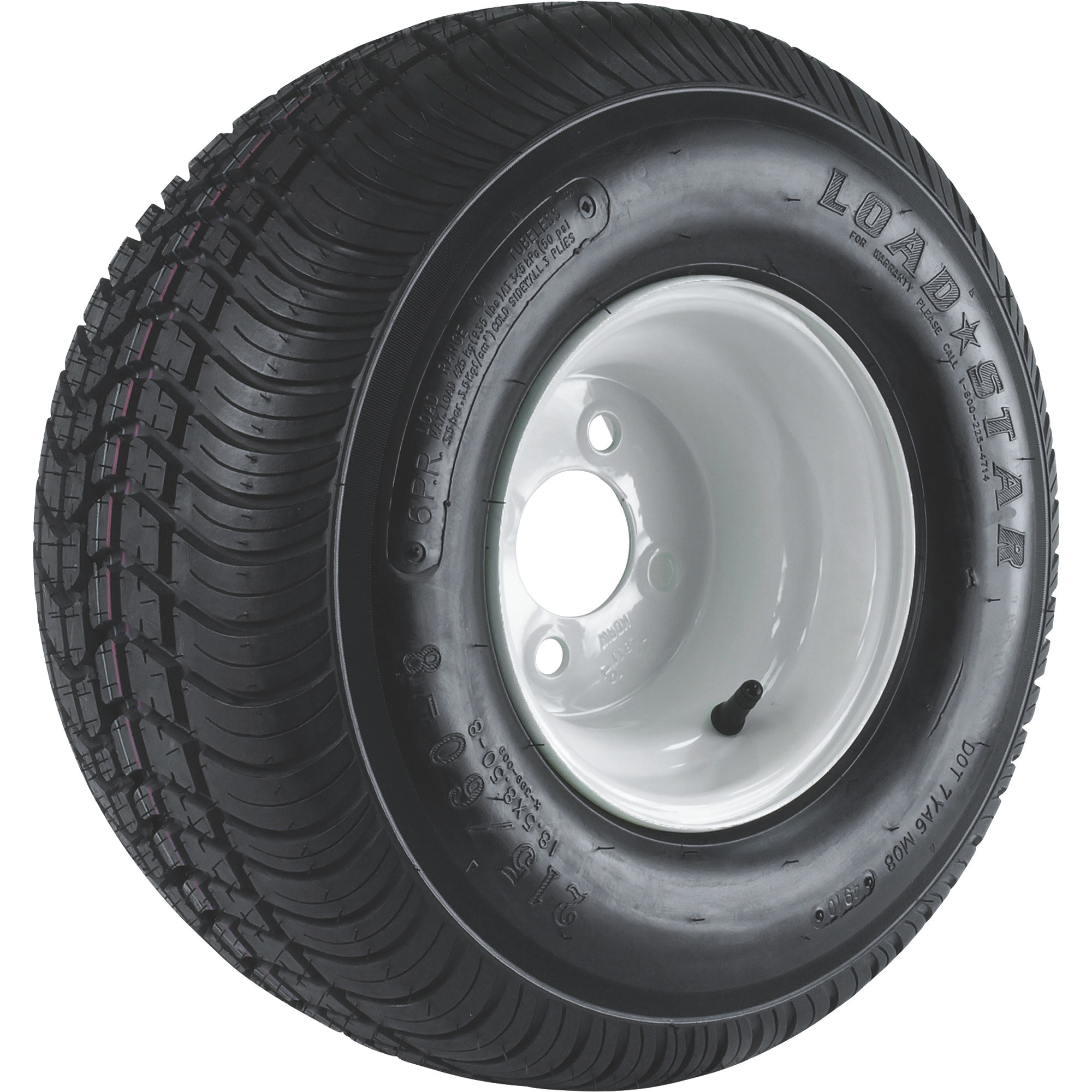 Kenda Loadstar 8Inch Bias-Ply Trailer Tire and Wheel Assembly â 215/60-8, 4-Hole, Load Range C, Model DM2568C-4I