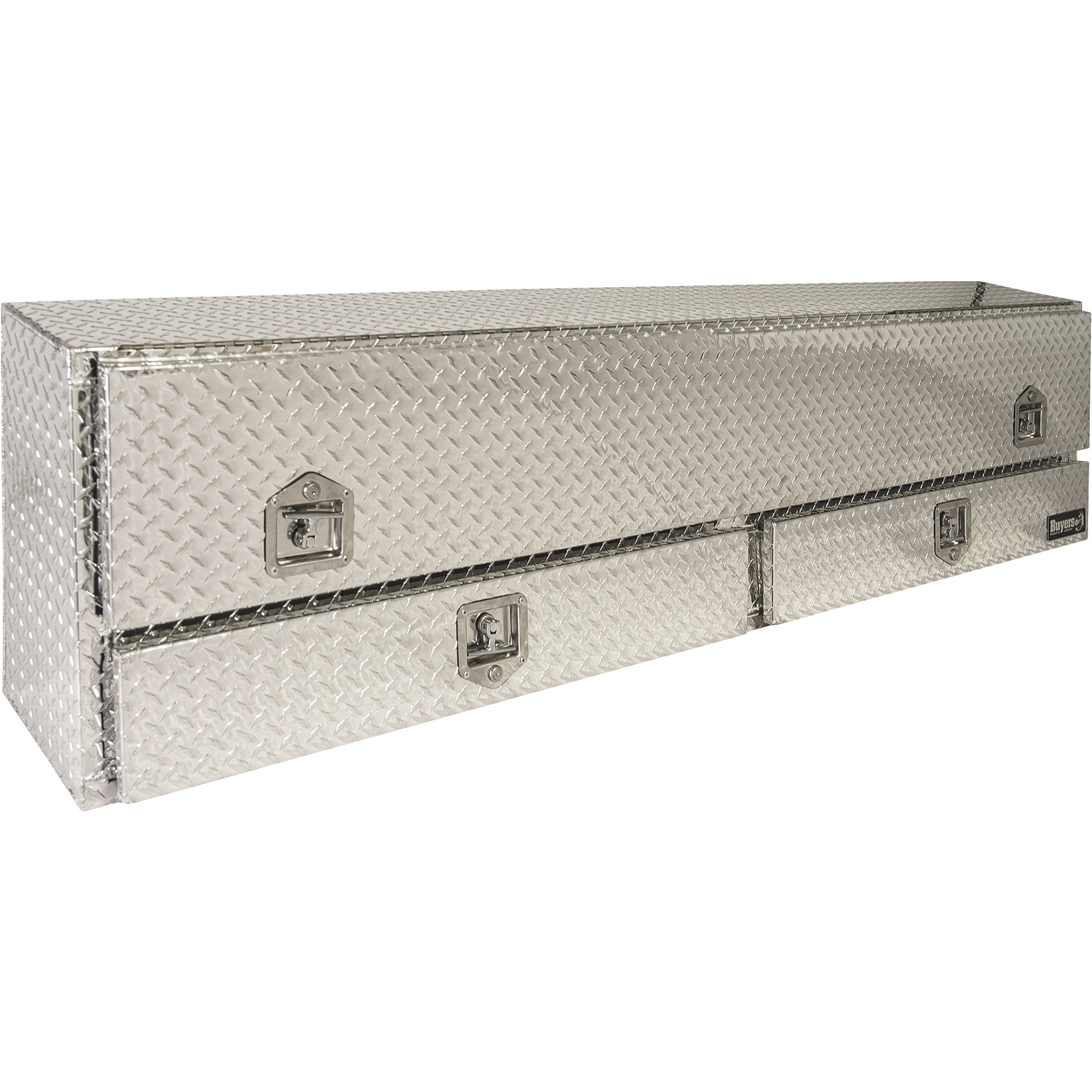 Buyers Products Top-Mount Truck Tool Box with Drawers, Aluminum, Diamond Plate, T-Handle Latches, 72Inch X 21Inch X 13.5Inch, Model 1705641