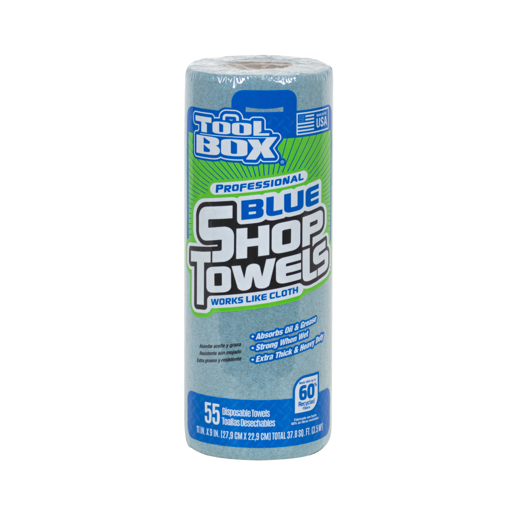 Tool Box Brand Blue Shop Towels 1 Roll 55Count