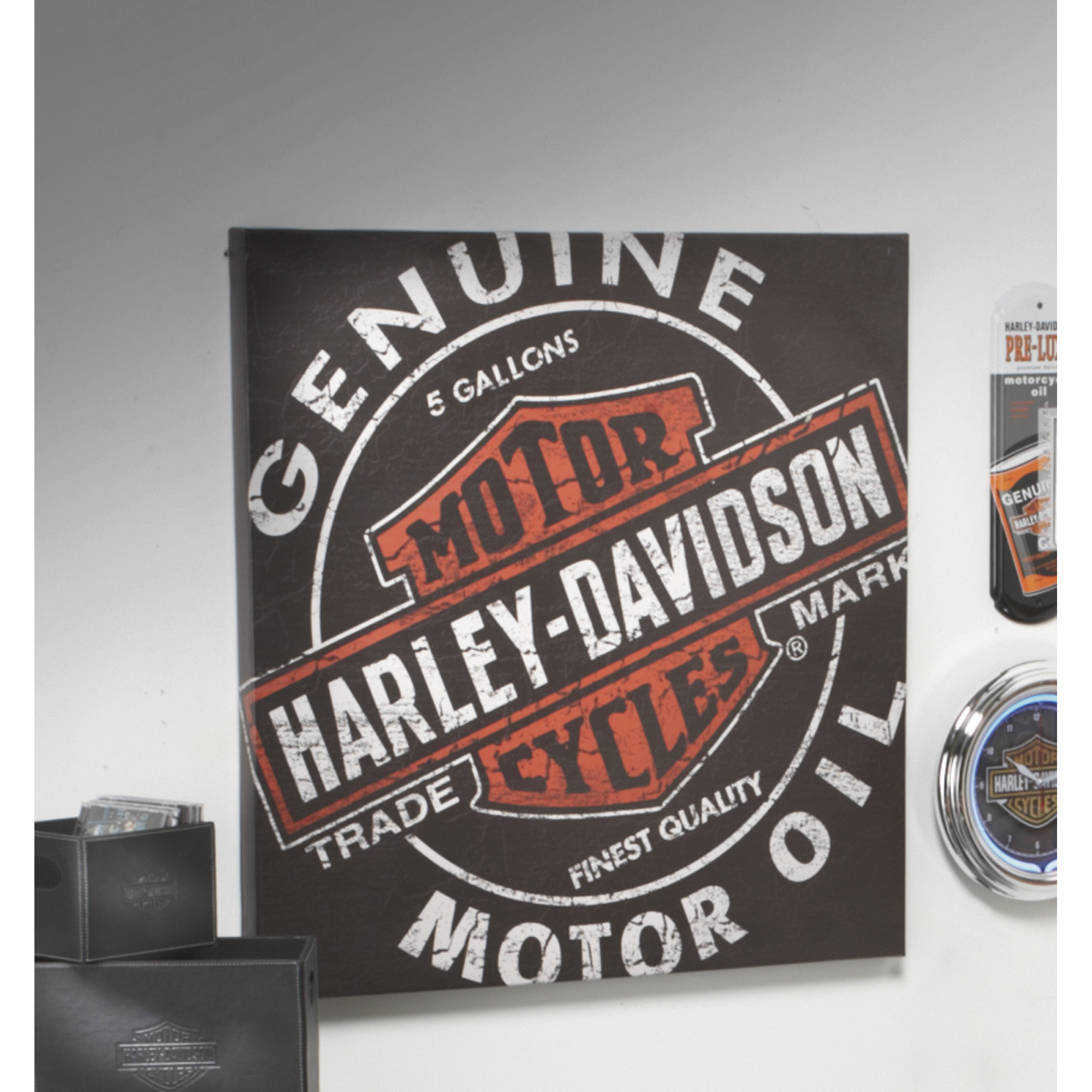 Harley-Davidson Genuine Motor Oil Logo Canvas Print, Model HDL-15700