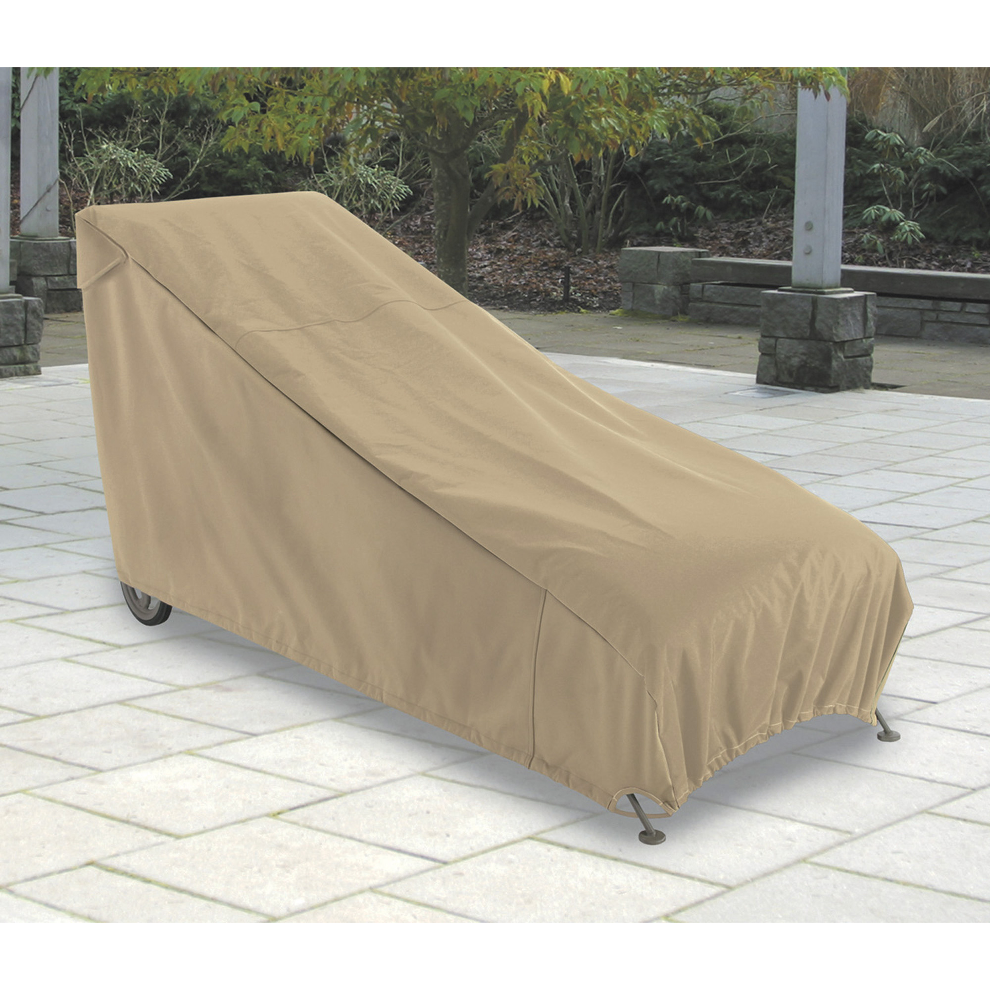 Classic Accessories Terrazzo Patio Chaise Lounge Cover, Medium, Sand, 65Inch L x 28Inch W x 29Inch H, Model 58952