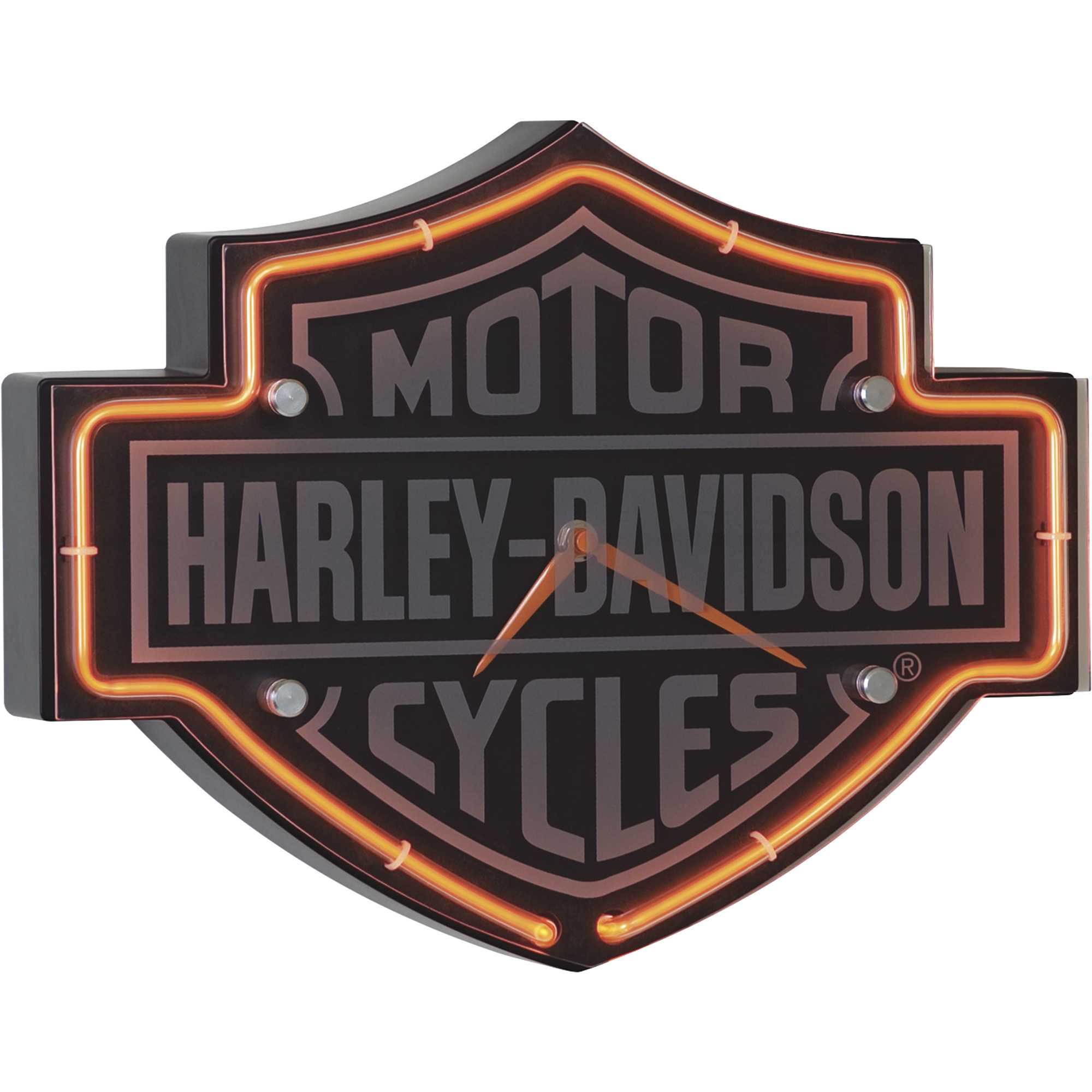 Harley-Davidson Bar & Shield Etched Neon Clock, Model HDL-16651