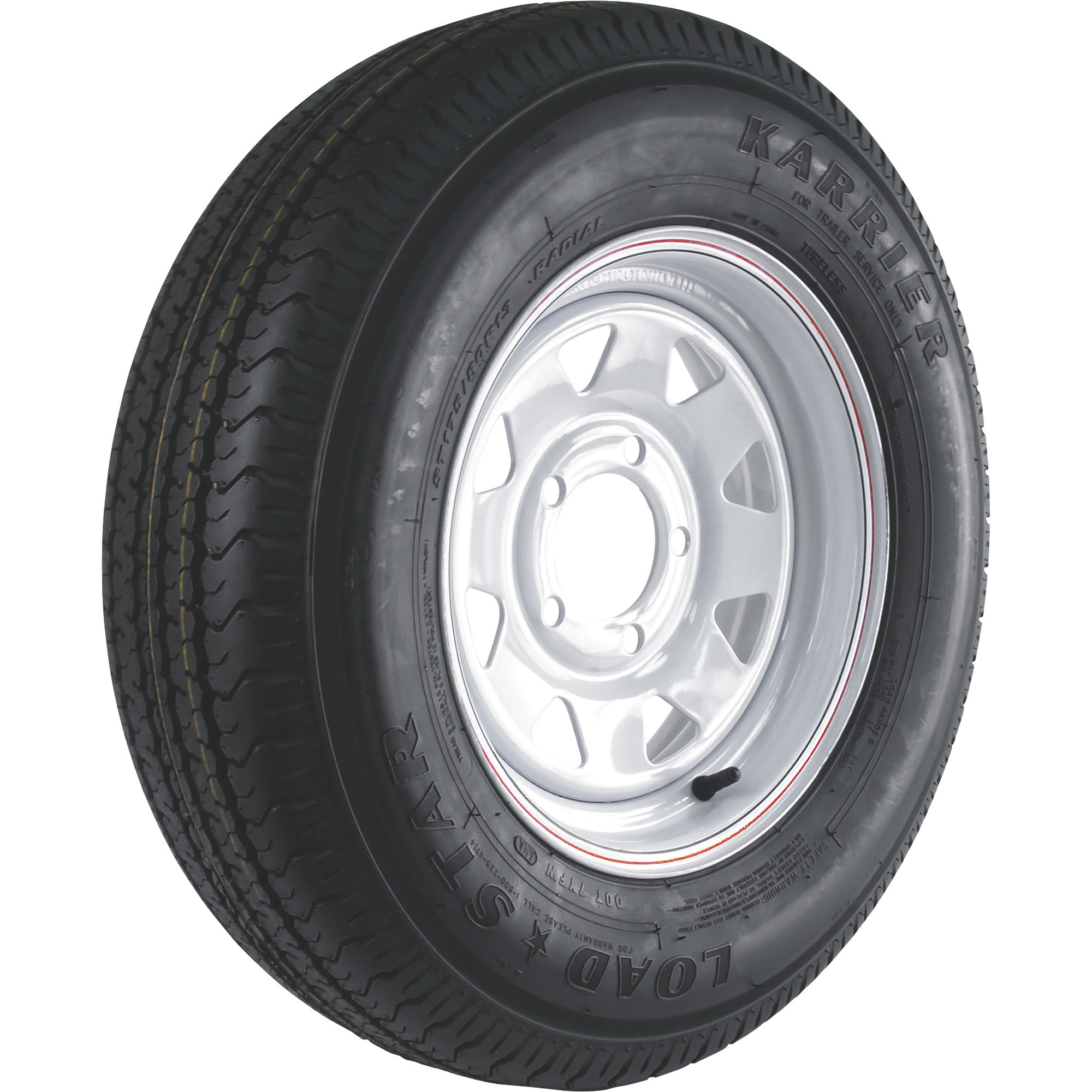 Kenda Karrier 13Inch Radial Trailer Tire and Wheel Assembly â ST175/80R13, 5-Hole, Load Range D, Model DM175R3D-5CI