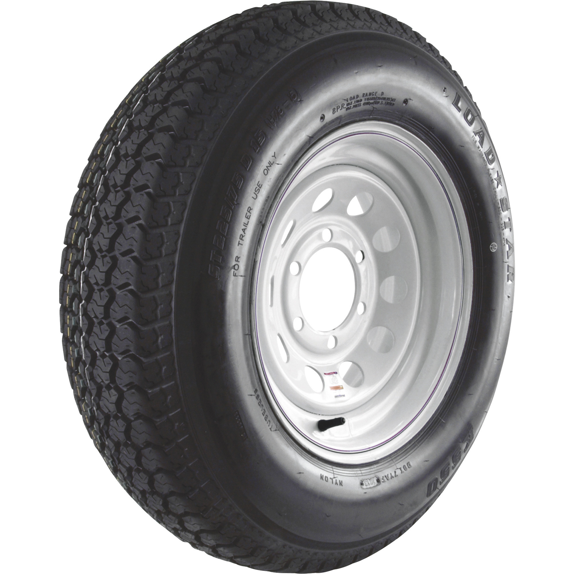 Martin Wheel Carrier Star 15Inch Bias-Ply Trailer Tire and Wheel Assembly â ST225/75D-15, 6-Hole, Load Range D, Model DM225D5D-6MI