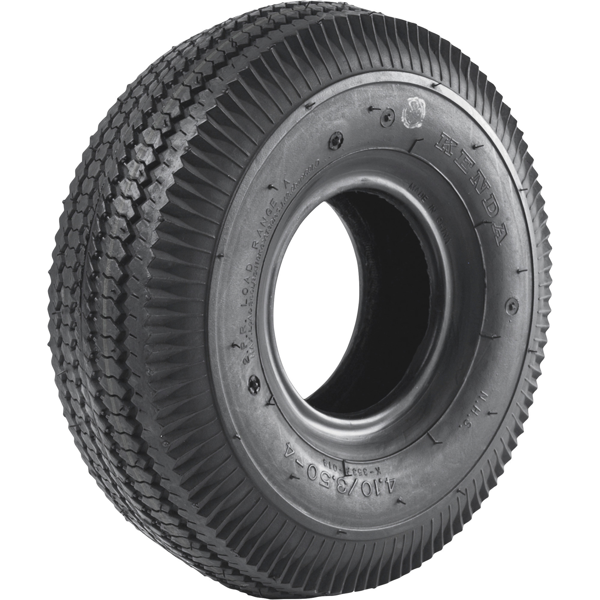 2-Ply Sawtooth Tread Replacement Tubeless Tire for Pneumatic Assemblies â 10.5Inch x 410/350 x 4