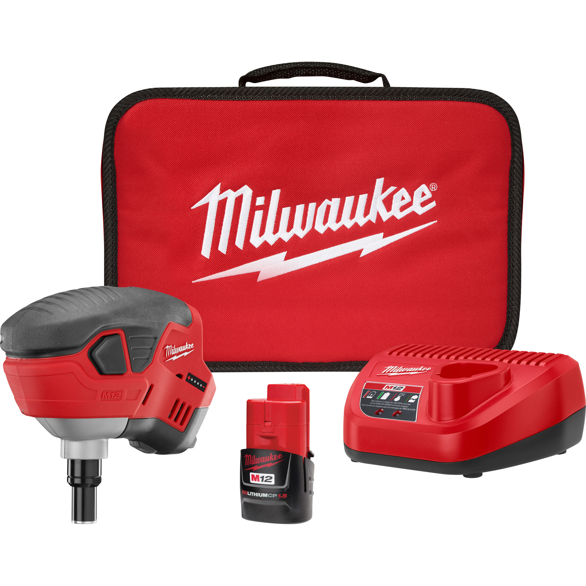 Milwaukee M12 Cordless Palm Nailer Kit, 1 Battery, Model 2458-21
