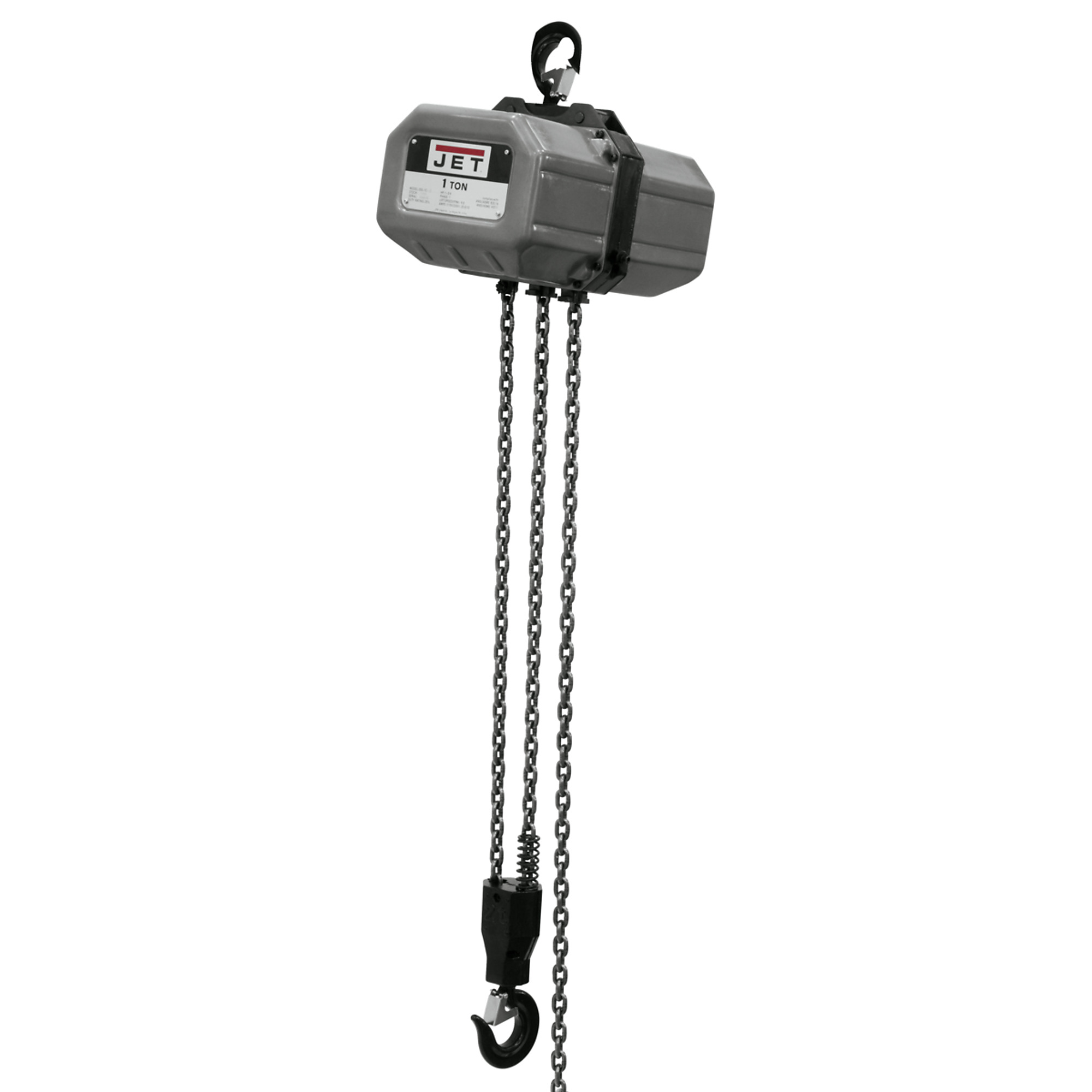 JET SSC Series 3-Phase Electric Chain Hoist, 1-Ton Capacity, 20ft. Lift