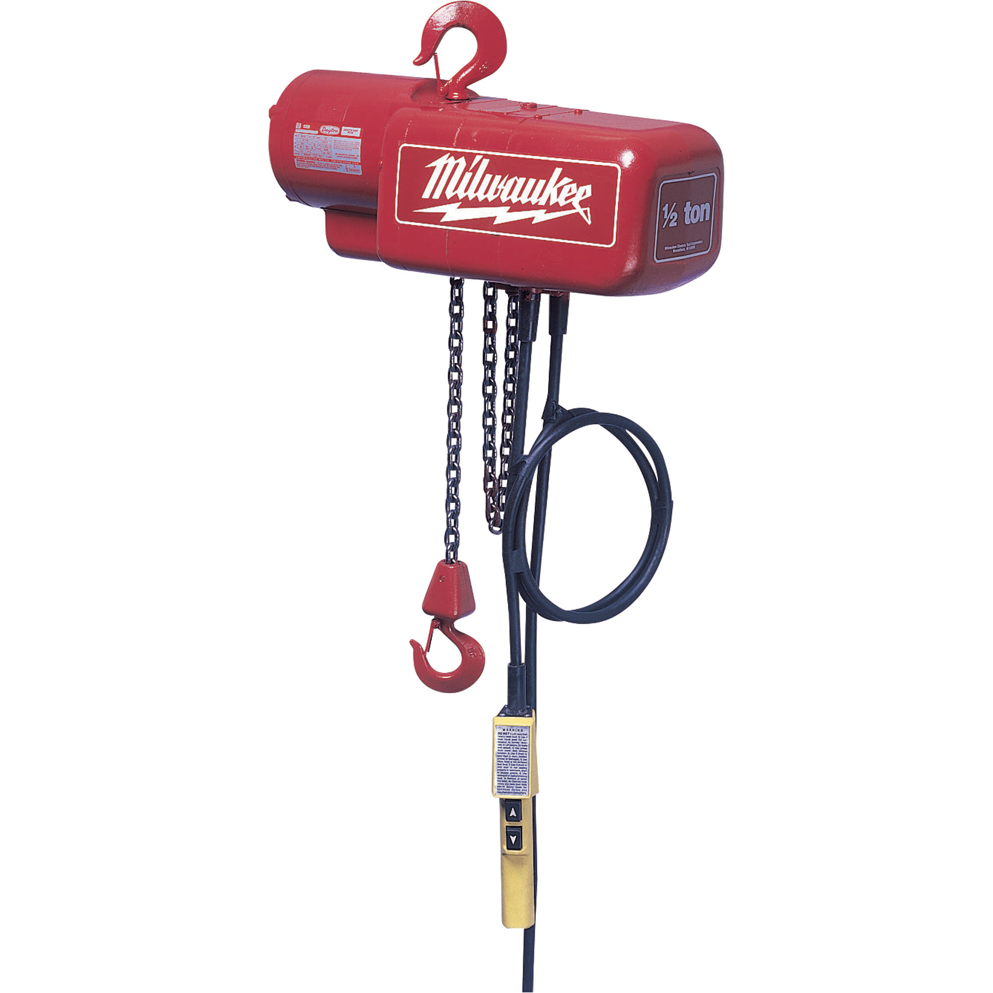 Milwaukee Electric Chain Hoist, 1-Ton Capacity, 20ft. Lift, Model 9568