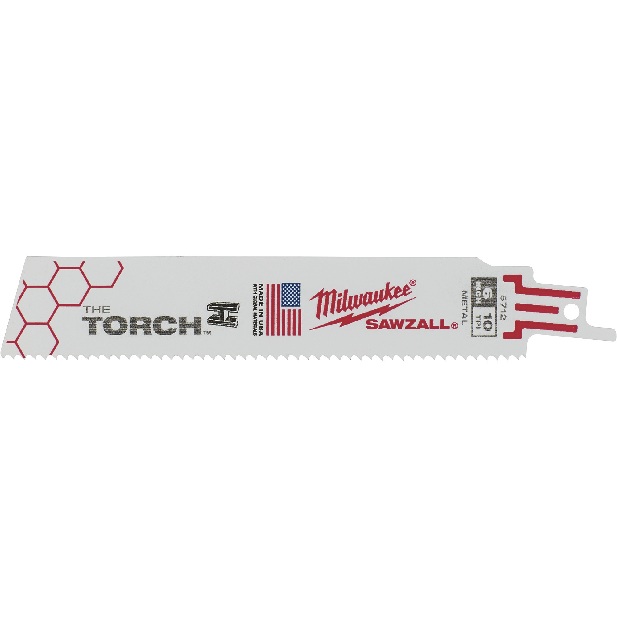 Milwaukee Sawzall Torch Metal-Cutting Blade, 5-Pack, 6Inch L, 10 TPI, Model 48-00-5712