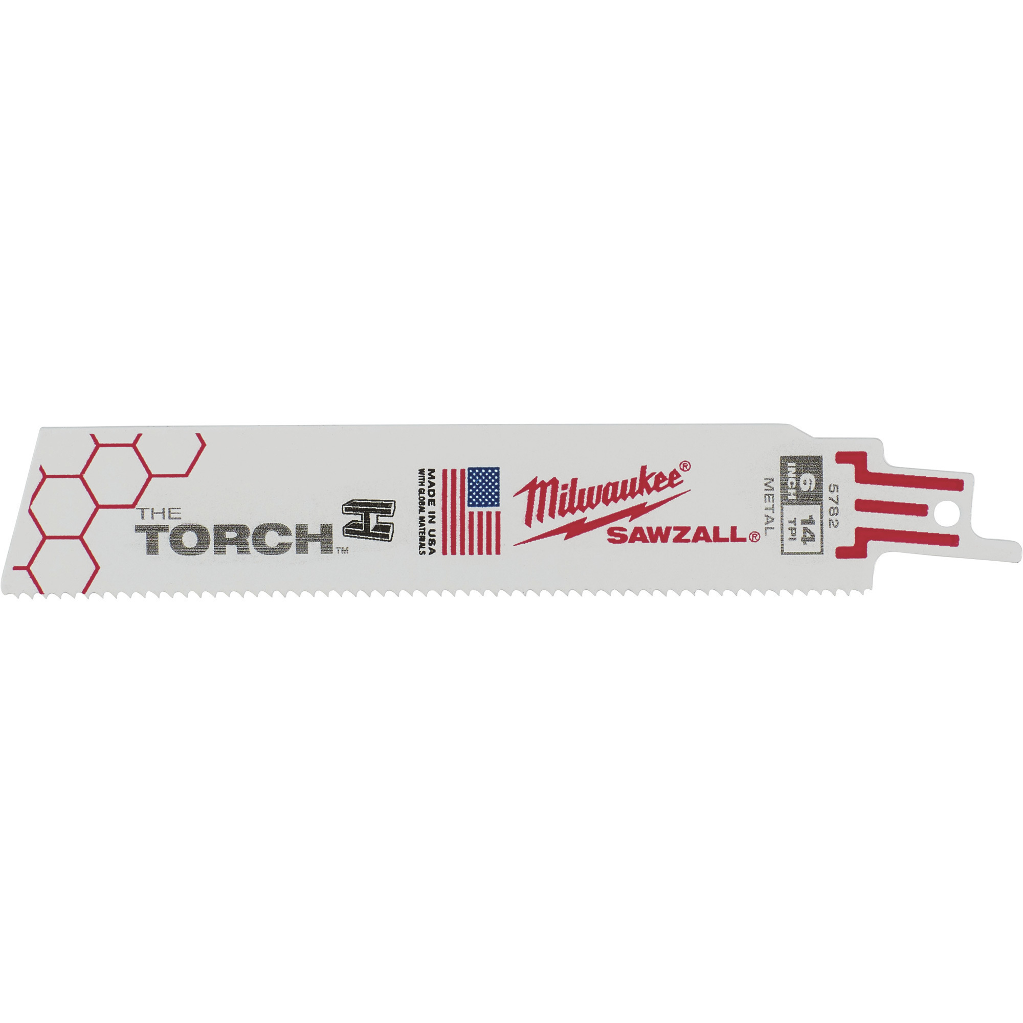 Milwaukee Sawzall Torch Metal-Cutting Blade, 5-Pack, 6Inch, 14 TPI, Model 48-00-5782