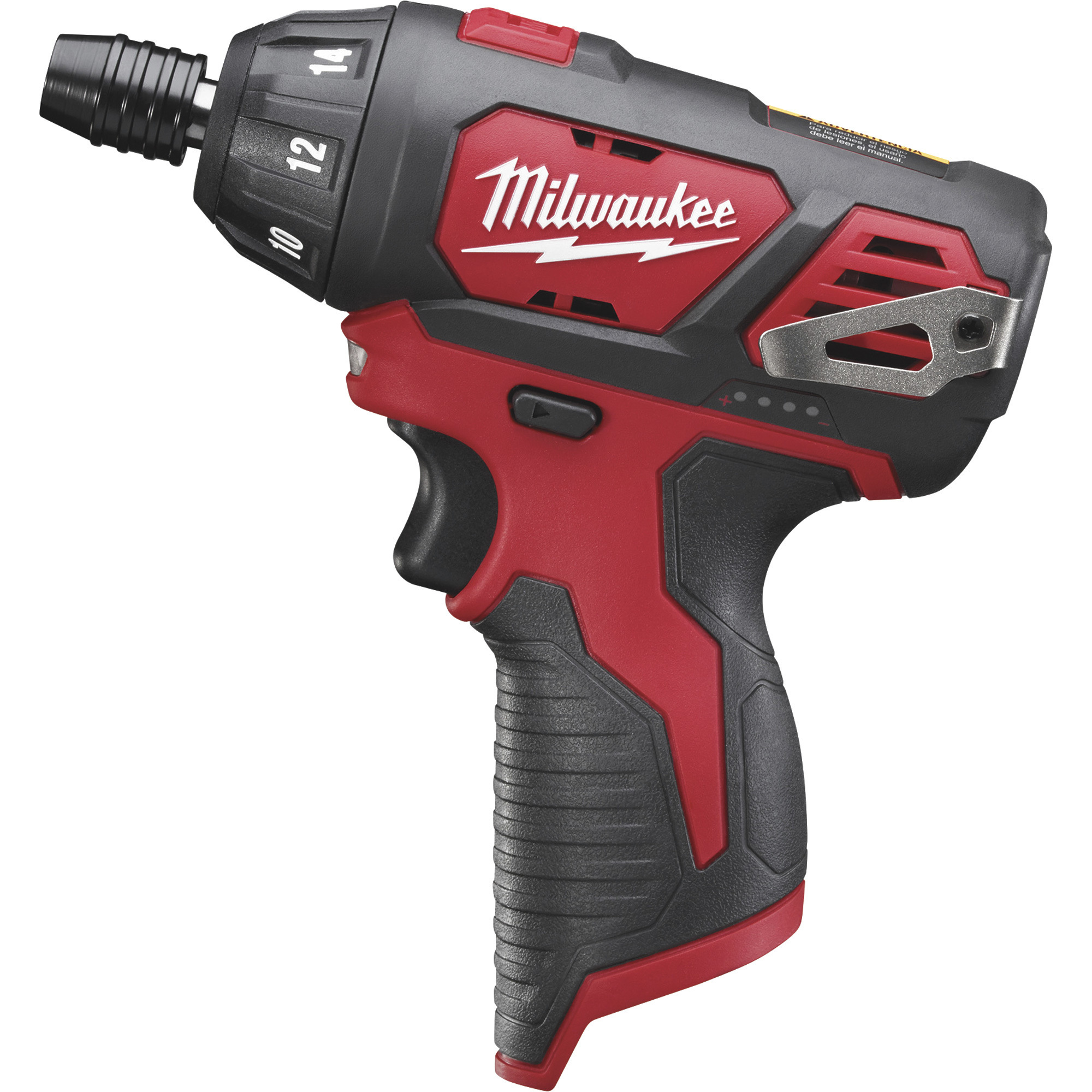 Milwaukee M12 Lithium-Ion Cordless Electric Subcompact Screwdriver, Tool Only, 1/4Inch Hex Chuck, 500 RPM, Model 2401-20