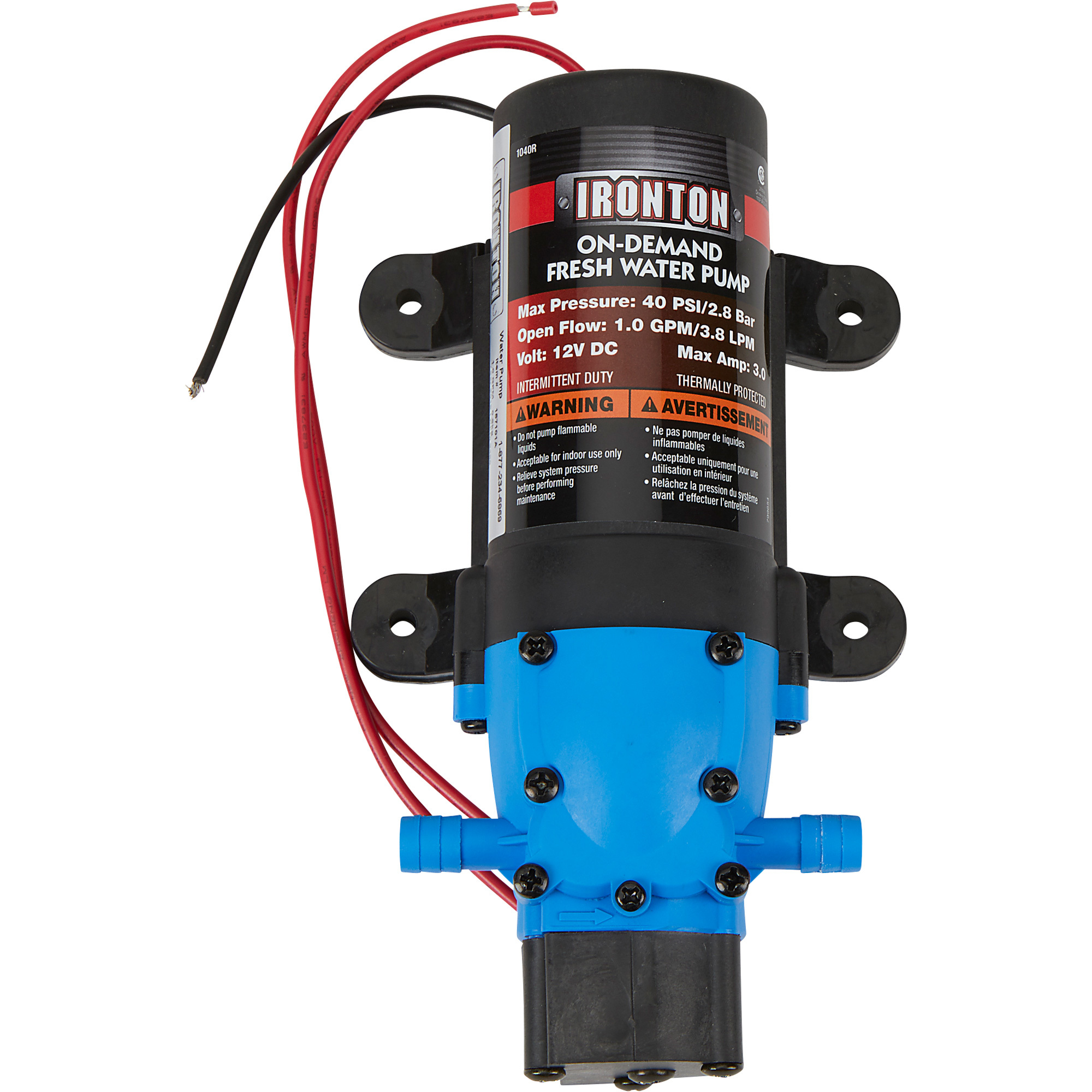 Ironton 12 Volt Potable Water Pump â 1.0 GPM