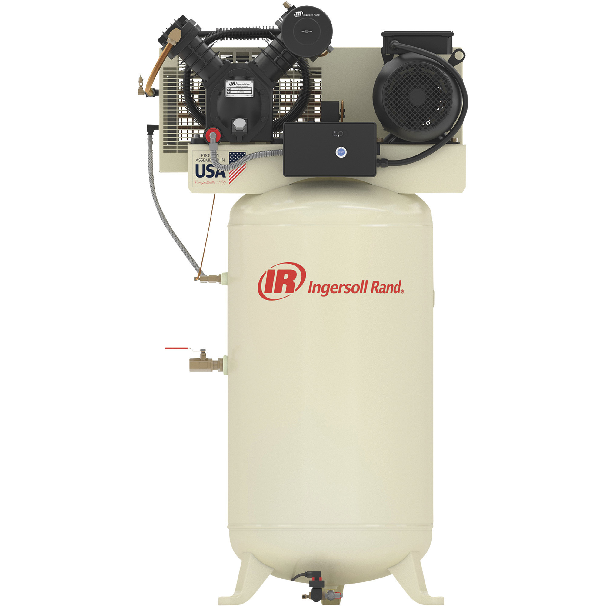 Ingersoll Rand Type-30 Reciprocating Air Compressor (Premium Package), 7.5 HP, 200 Volt, 3 Phase, 80 Gallon Vertical, Model 2475N7.5-P