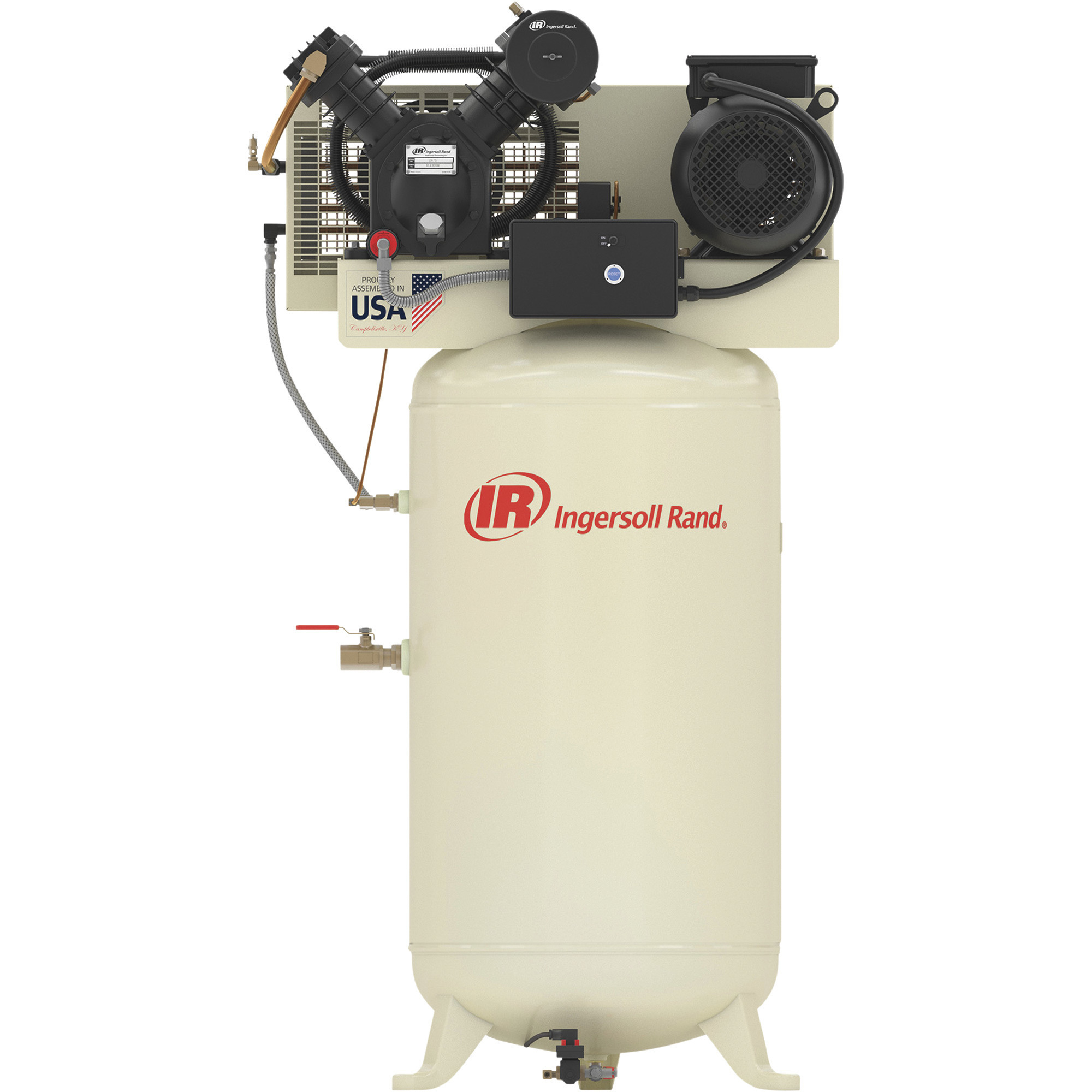 Ingersoll Rand Type-30 Reciprocating Air Compressor (Premium Package), 7.5 HP, 230 Volt, 3 Phase, 80 Gallon Vertical, Model 2475N7.5-P