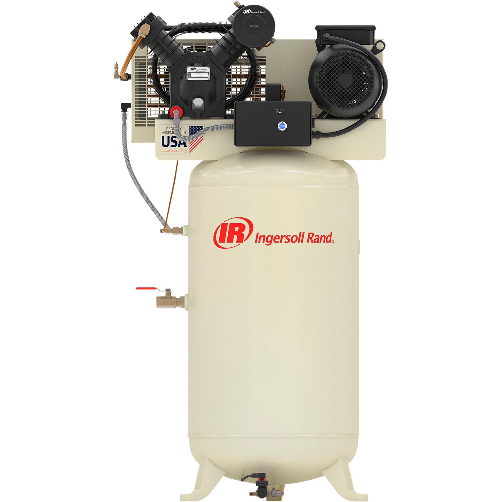 Ingersoll Rand Type-30 Reciprocating Air Compressor (Premium Package), 7.5 HP, 460 Volt, 3 Phase, 80 Gallon Vertical, Model 2475N7.5-P