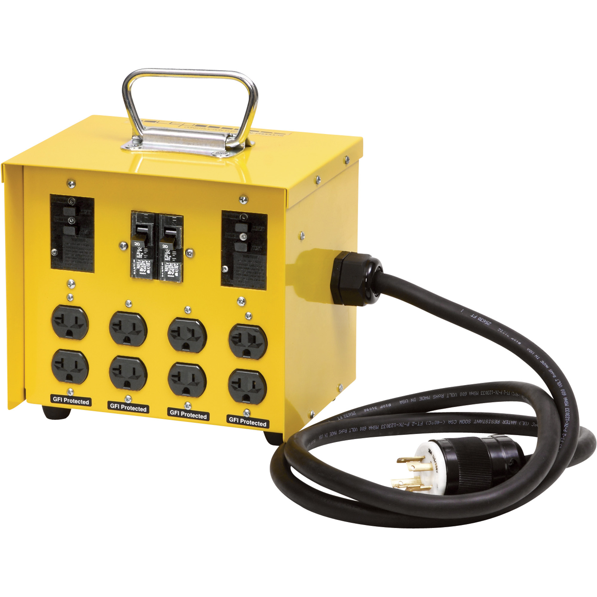 CEP Portable Power Box w/GFCI, 30 Amps, 125/250 Volts, 8 Outlets