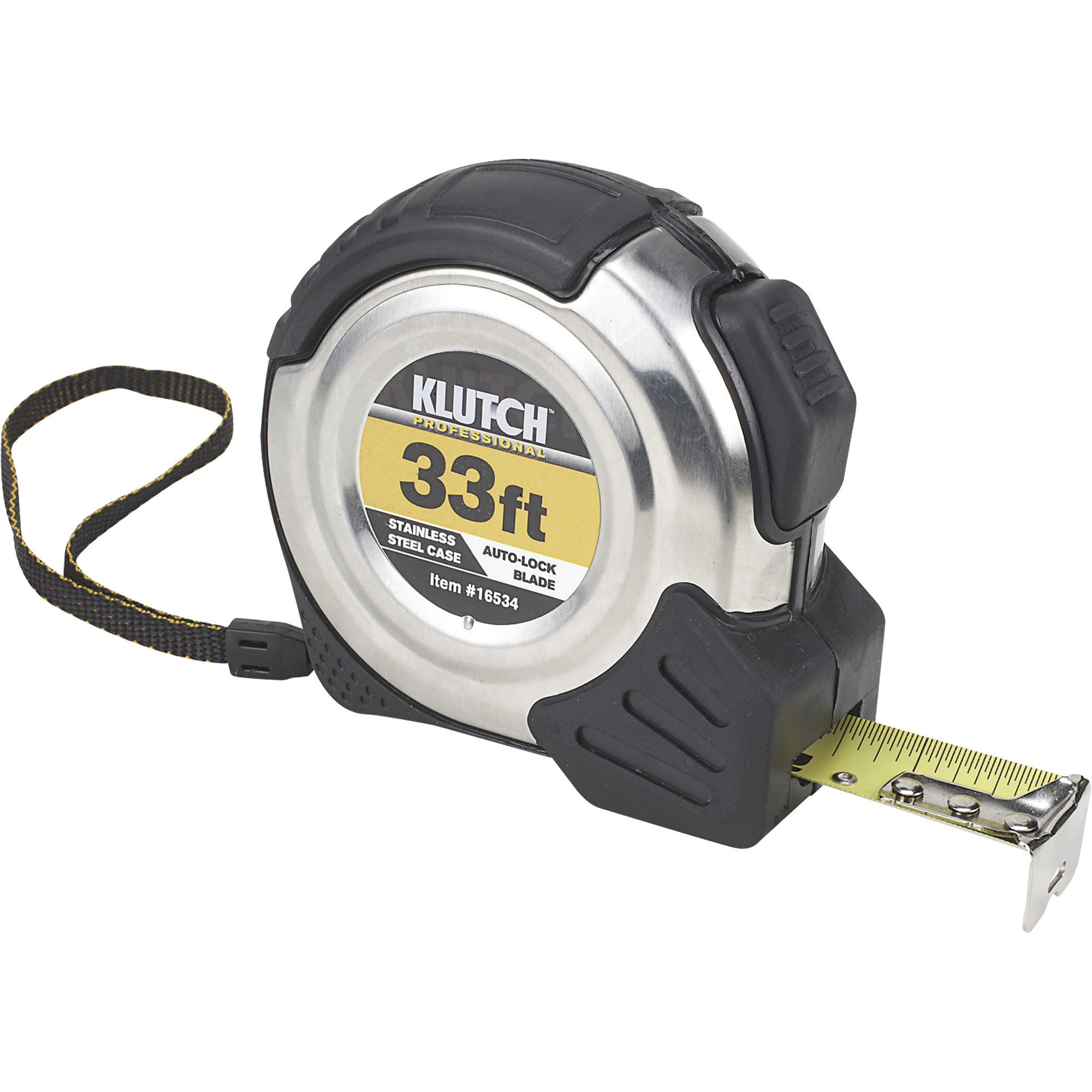 Klutch Stainless Steel Tape Measure, 1Inch x 33ft.
