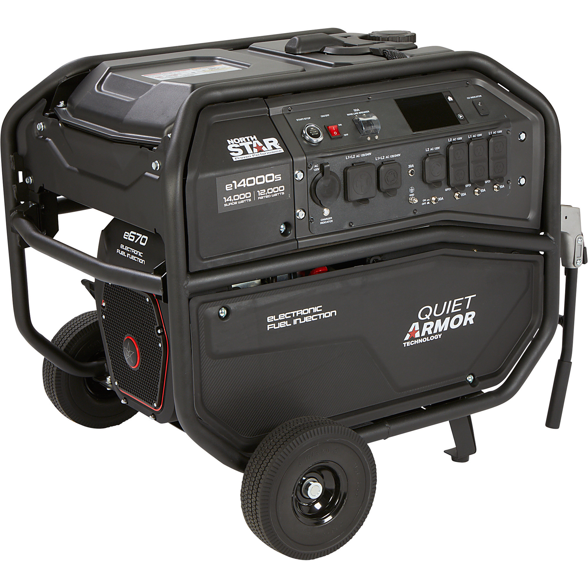 NorthStar e14000s Commercial-Grade EFI Portable Generator with Electric Start, 14,000 Surge Watts, 12,000 Rated Watts, Model 1654405
