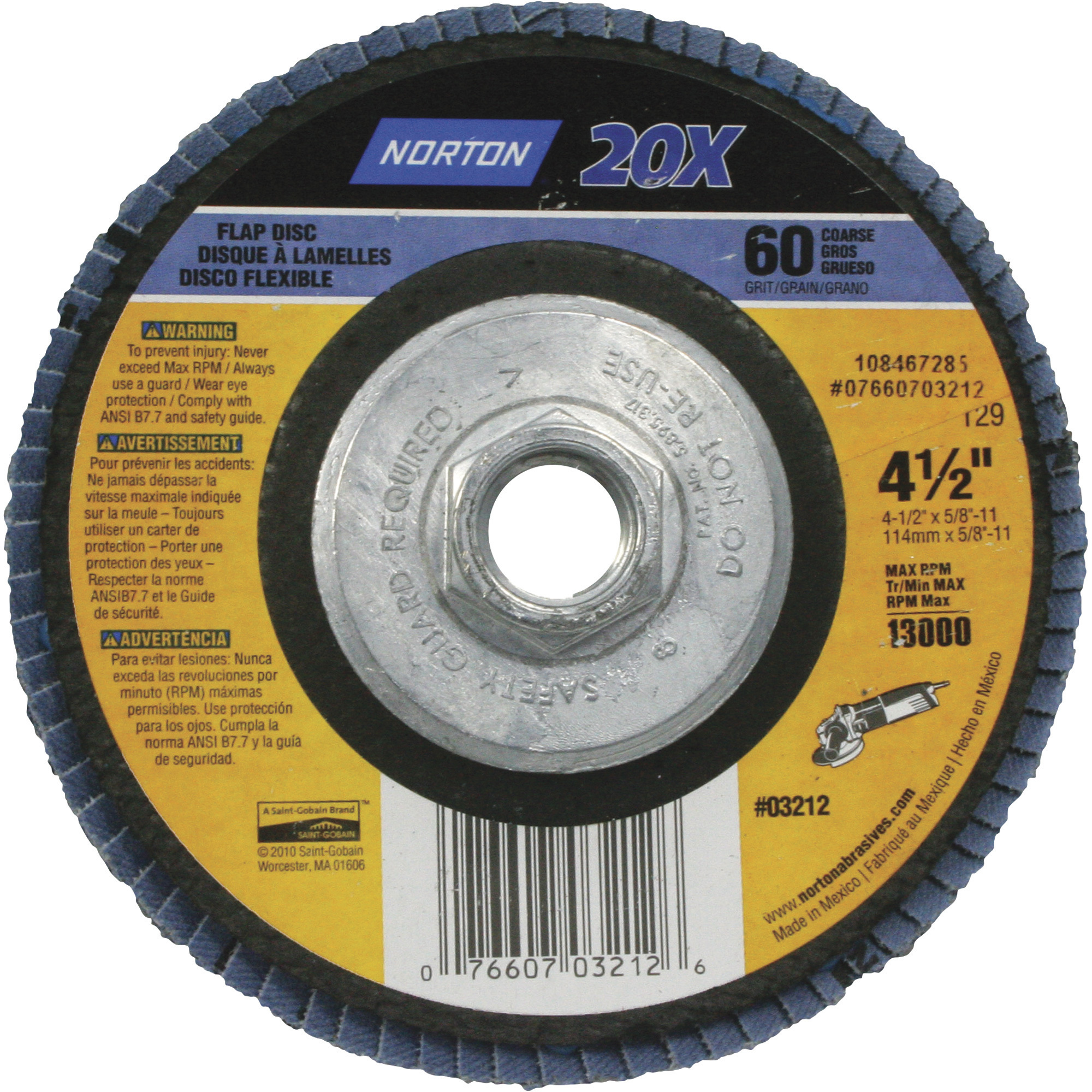 Norton Flap Disc, 60 Grit, 4 1/2Inch