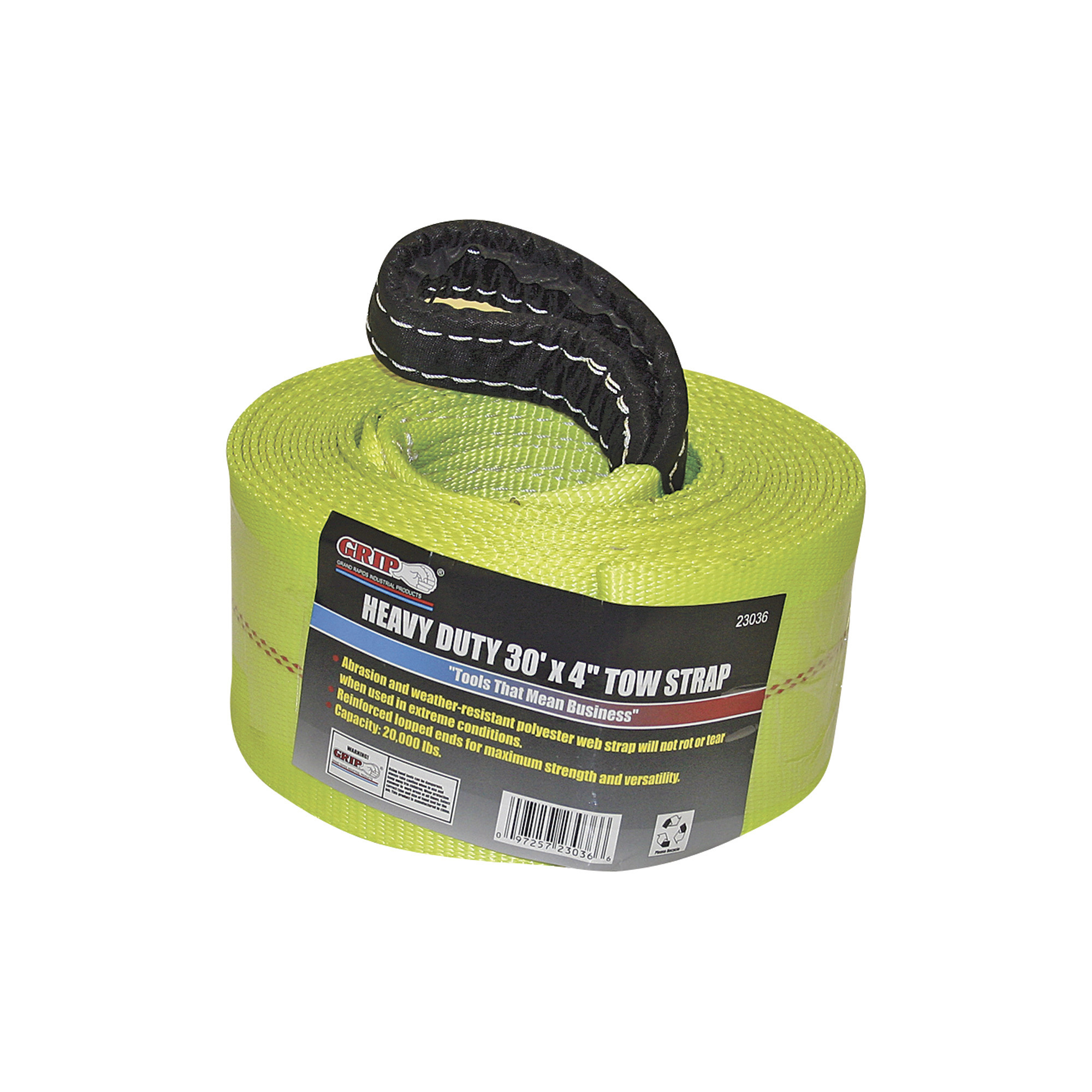 GRIP Heavy-Duty Tow Strap, 30ft. x 4Inch, 20,000-Lb. Capacity