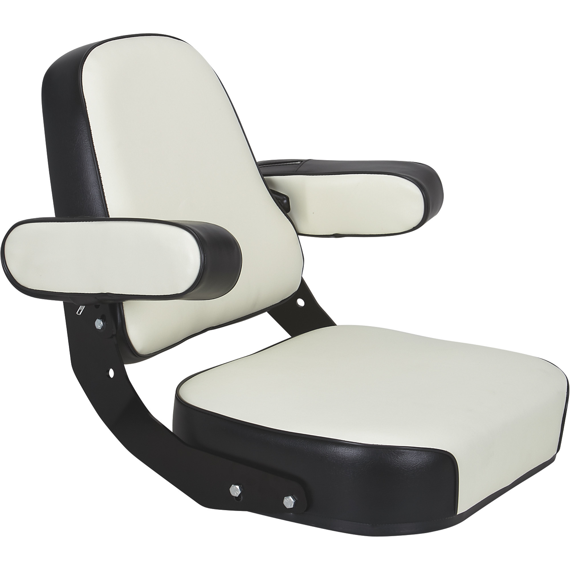 K & M Mfg Super Deluxe Seat Assembly for IH 06-66 Series Tractors, Black and White, Model 7163