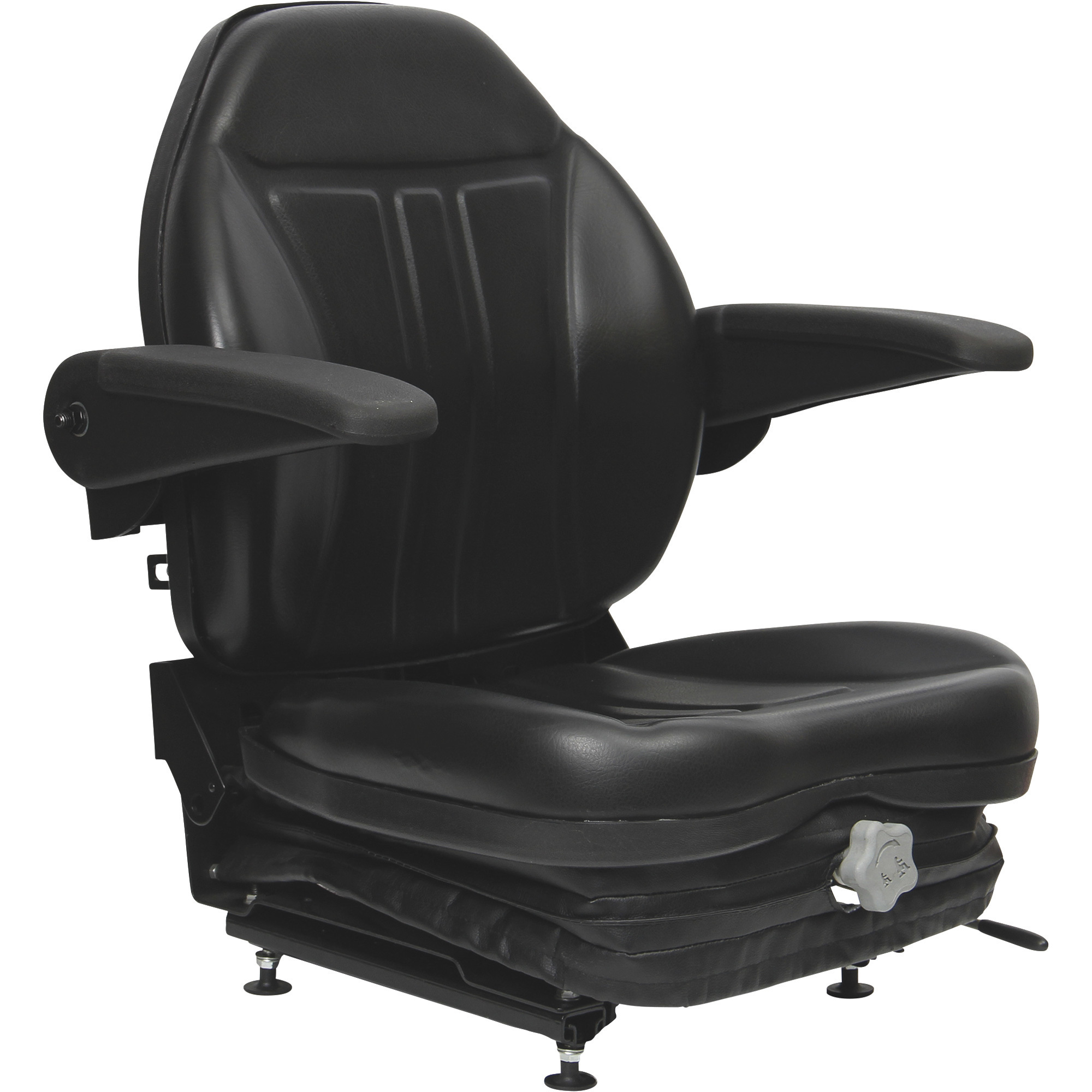 Black Talon High-Back Suspension Seat with Folding Armrests â Black, Model 36O0OBK02UN