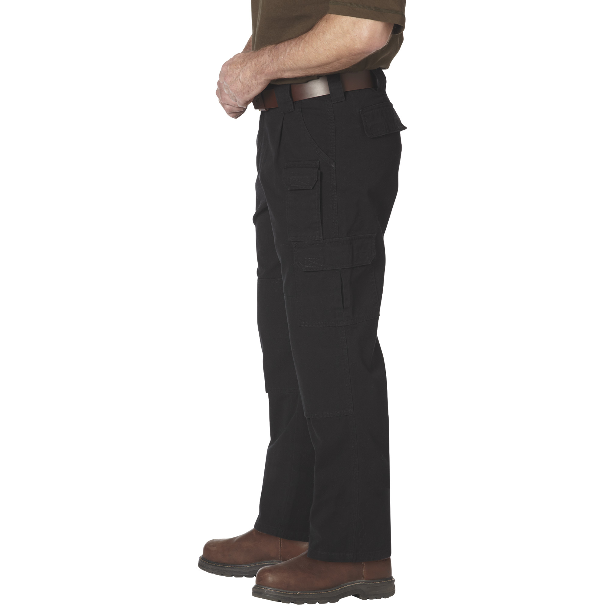 Gravel Gear Men's 7-Pocket Tactical Pants with Teflon - Black, 40Inch Waist x 30Inch Inseam
