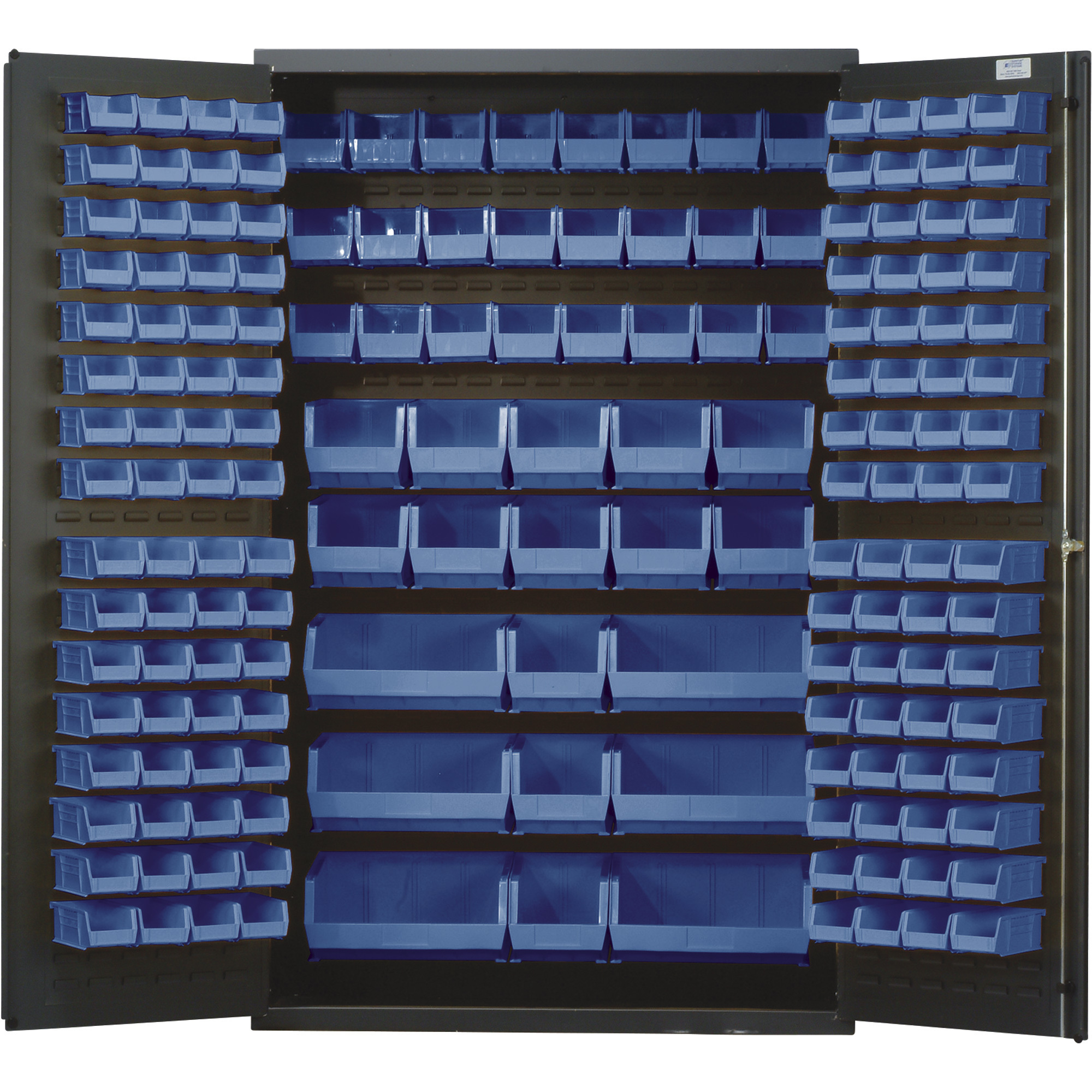 Quantum Storage Cabinet With 171 Bins, 48Inch x 24Inch x 78Inch Size, Blue