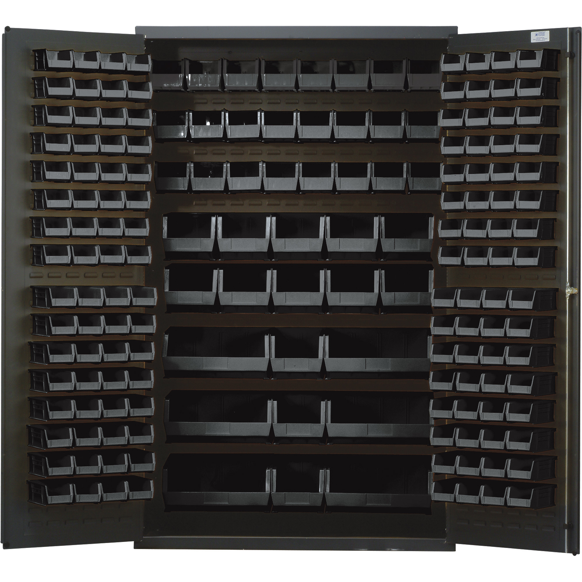 Quantum Storage Cabinet With 171 Bins, 48Inch x 24Inch x 78Inch Size, Black