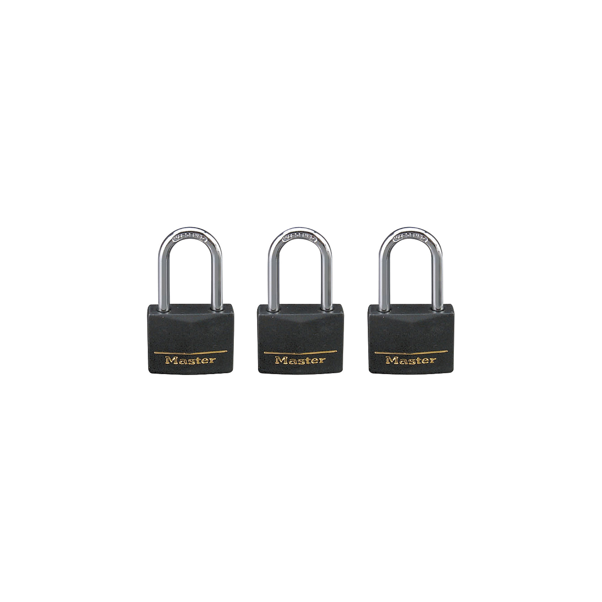 Master Lock 3-Pack of Keyed-Alike Vinyl-Covered Brass Padlocks â Model 141TRILF