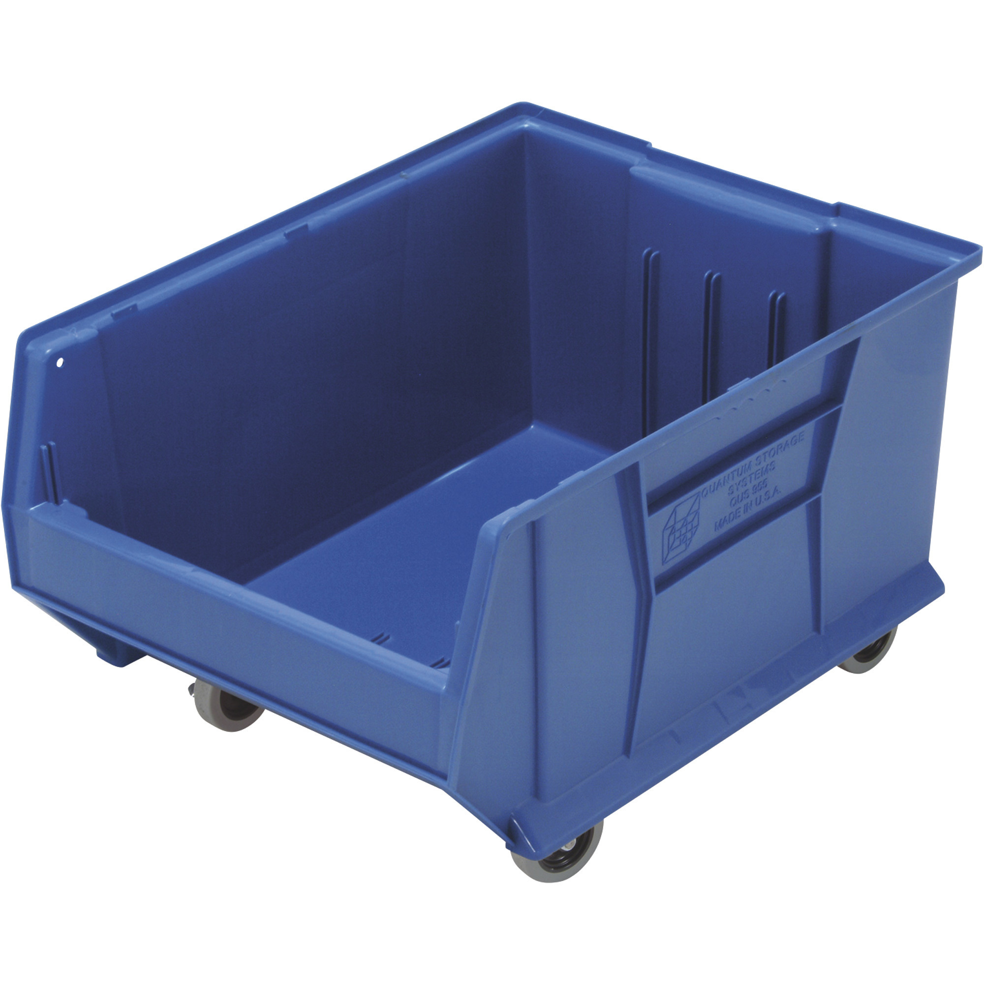 Quantum Storage 24Inch Mobile Hulk Container, 23 7/8Inch L x 18 1/4Inch W x 15Inch H Bin, Blue, Model QUS965MOBBL