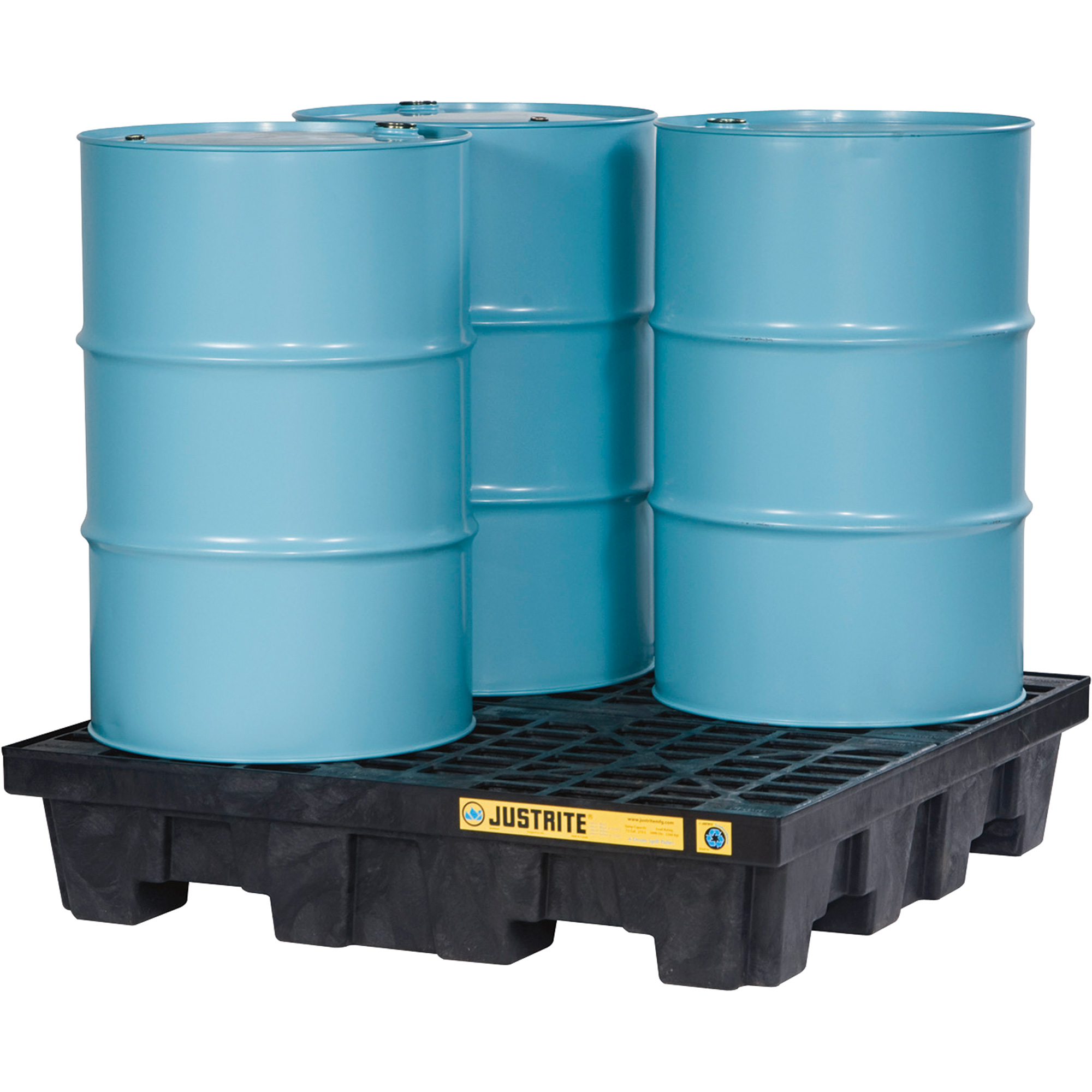 EcoPolyBlend Spill Control Pallet — 4-Drum Capacity, Model - Justrite 28635