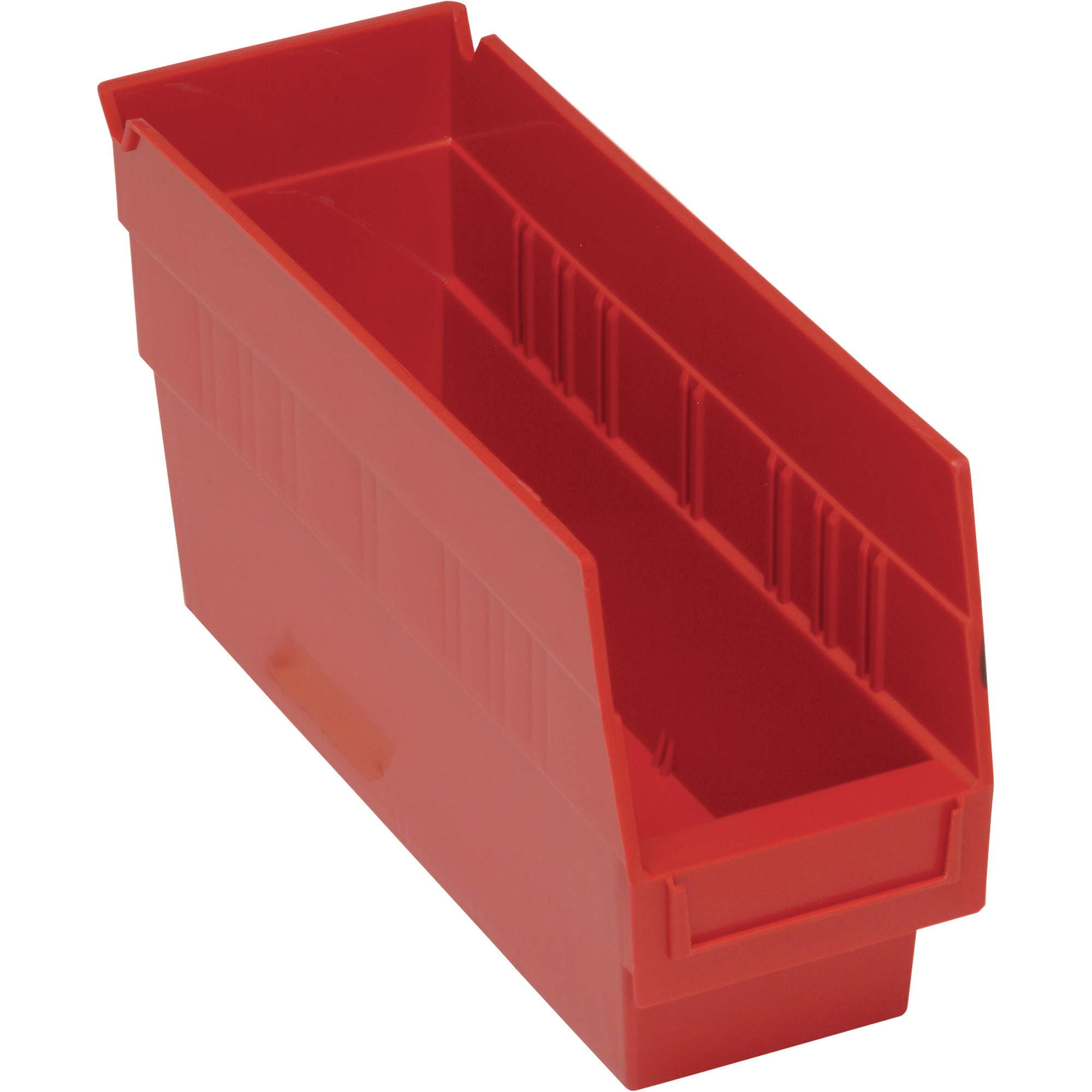 Quantum Storage Store-More 6Inch Shelf Bin, 11 5/8Inch L x 4 1/8Inch W x 6Inch H Size, Red, Carton of 36, Model QSB201RDCS