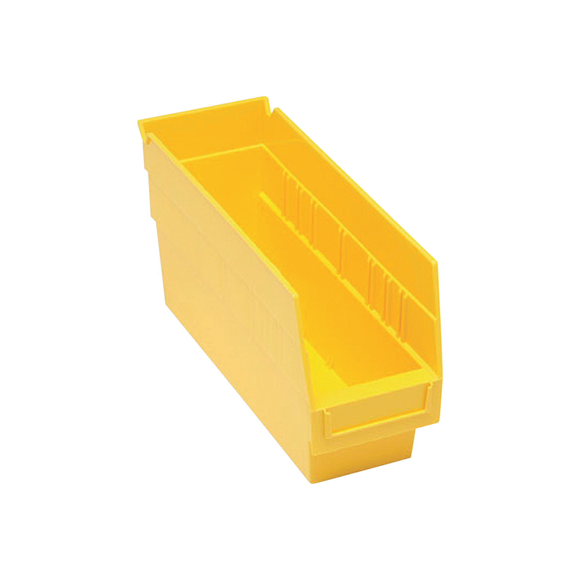 Quantum Storage Store-More 6Inch Shelf Bin, 36-Pack, 11 5/8Inch L x 4 1/8Inch W x 6Inch H Size, Yellow, Carton of 36, Model QSB201YLCS