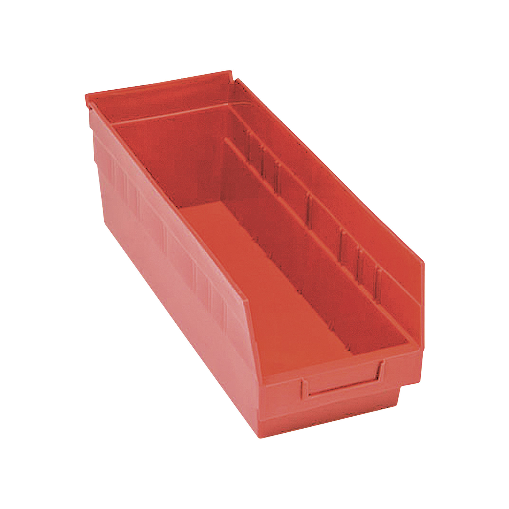 Quantum Storage Store-More 6Inch Shelf Bins, 17 7/8Inch L x 6 5/8Inch W x 6Inch H Size, Red, Carton of 20, Model QSB204RDCS