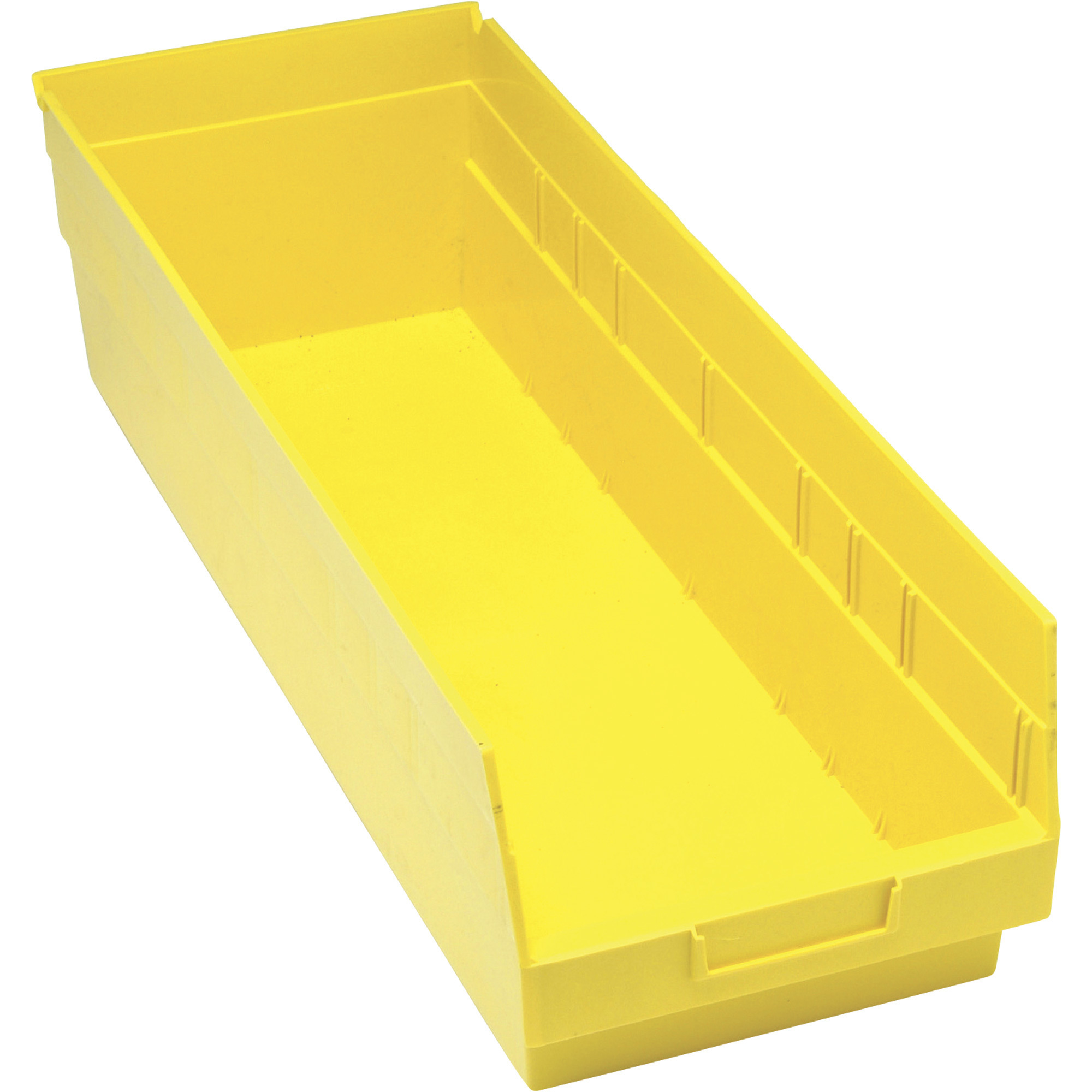 Quantum Storage Store-More 6Inch Shelf Bin, 23 5/8Inch L x 8 3/8Inch W x 6Inch H Size, Yellow, Carton of 6, Model QSB214YLCS