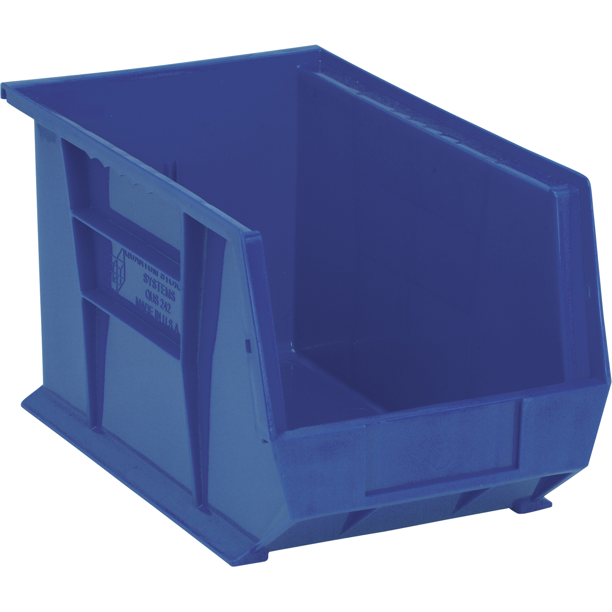 Quantum Storage Heavy-Duty Ultra Stacking Bins, 13 5/8Inch x 8 1/4Inch x 8Inch Size, Blue, Carton of 12, Model QUS242BLCS