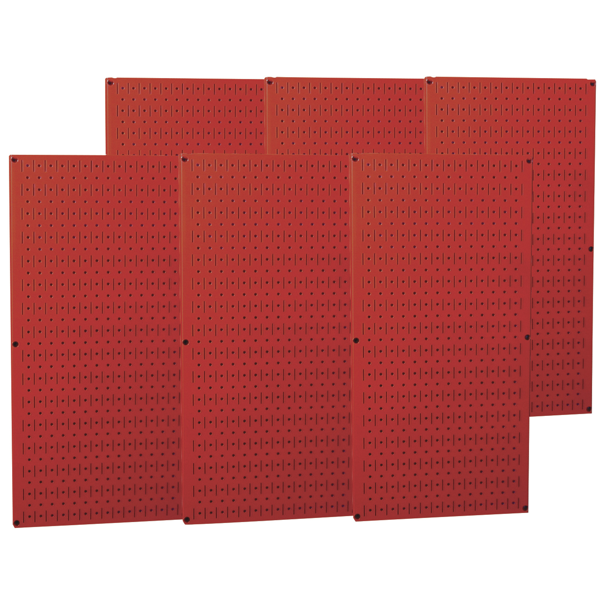 Wall Control Industrial Metal Pegboard â Red, Six 16Inch x 32Inch Panels, Model 35-P-3296RD