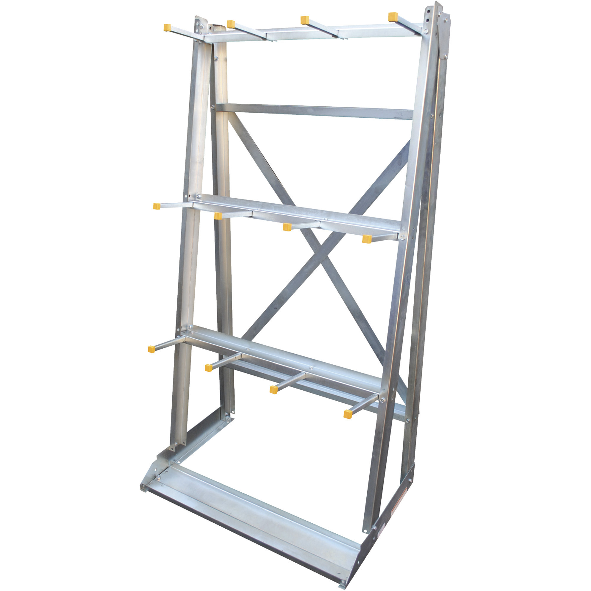 Vestil Galvanized Steel Floor-Mounted Vertical Bar Storage Rack - 36Inch W x 24Inch D x 72Inch H, Model SR-V