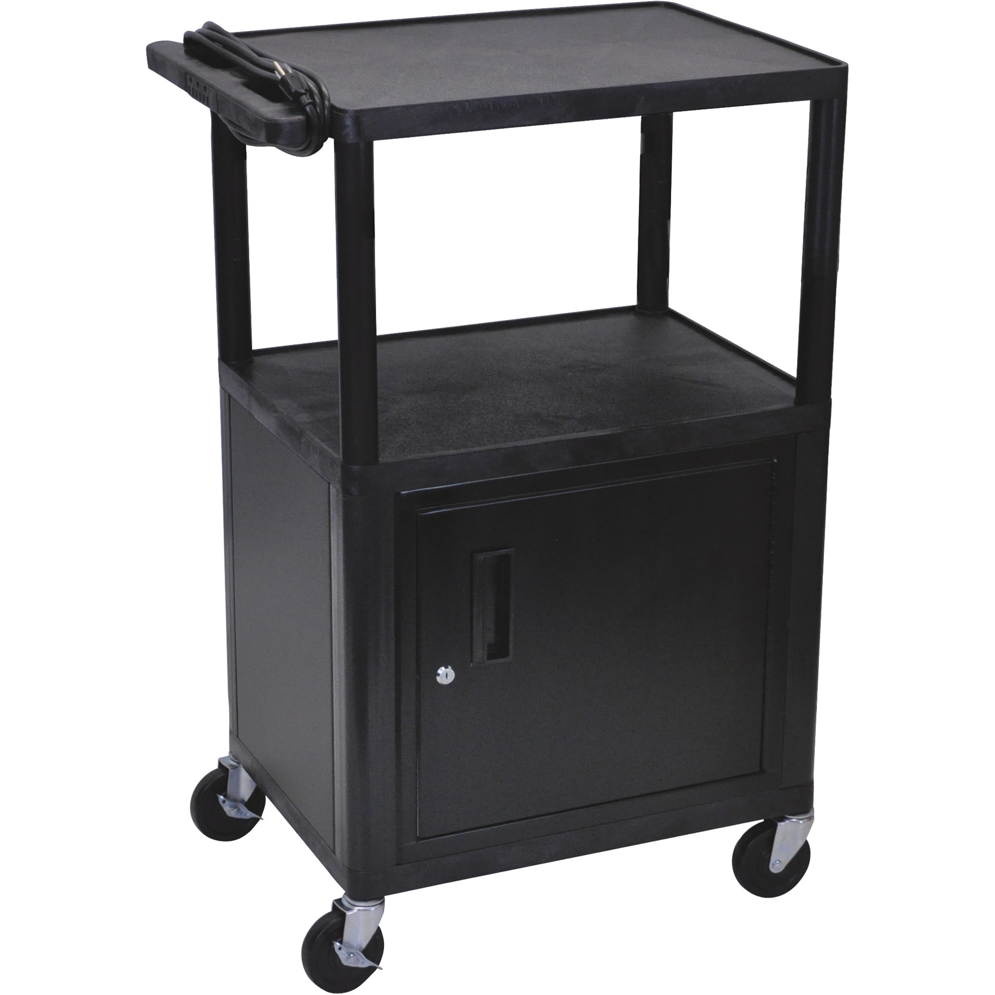 Multipurpose Cart — 400-Lb. Capacity, Locking Cabinet, Model - Luxor LP42CE-B