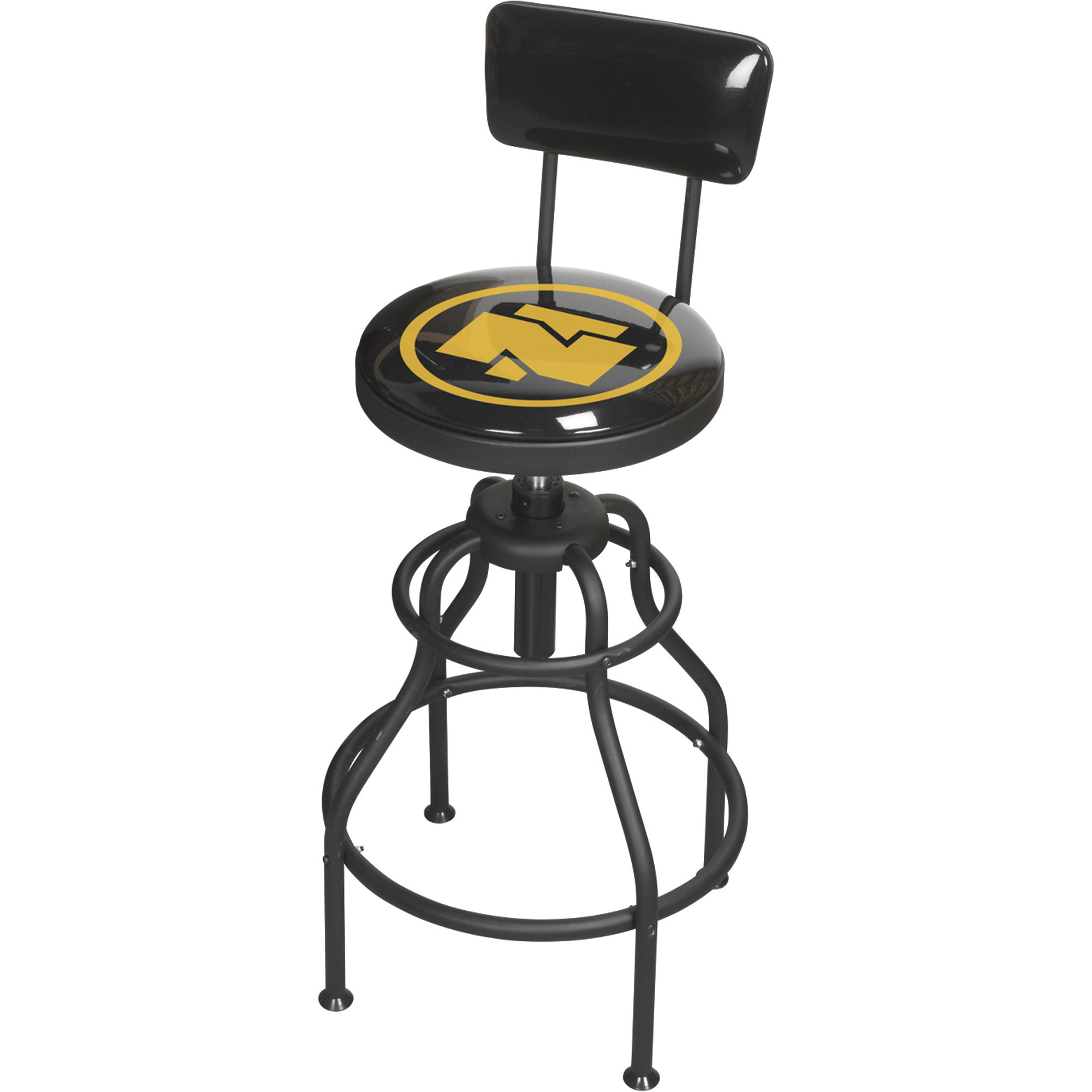 Northern Tool Adjustable Swivel Shop Stool with Backrest, Steel, 275-Lb. Capacity, 29 to 33Inch Seat Height
