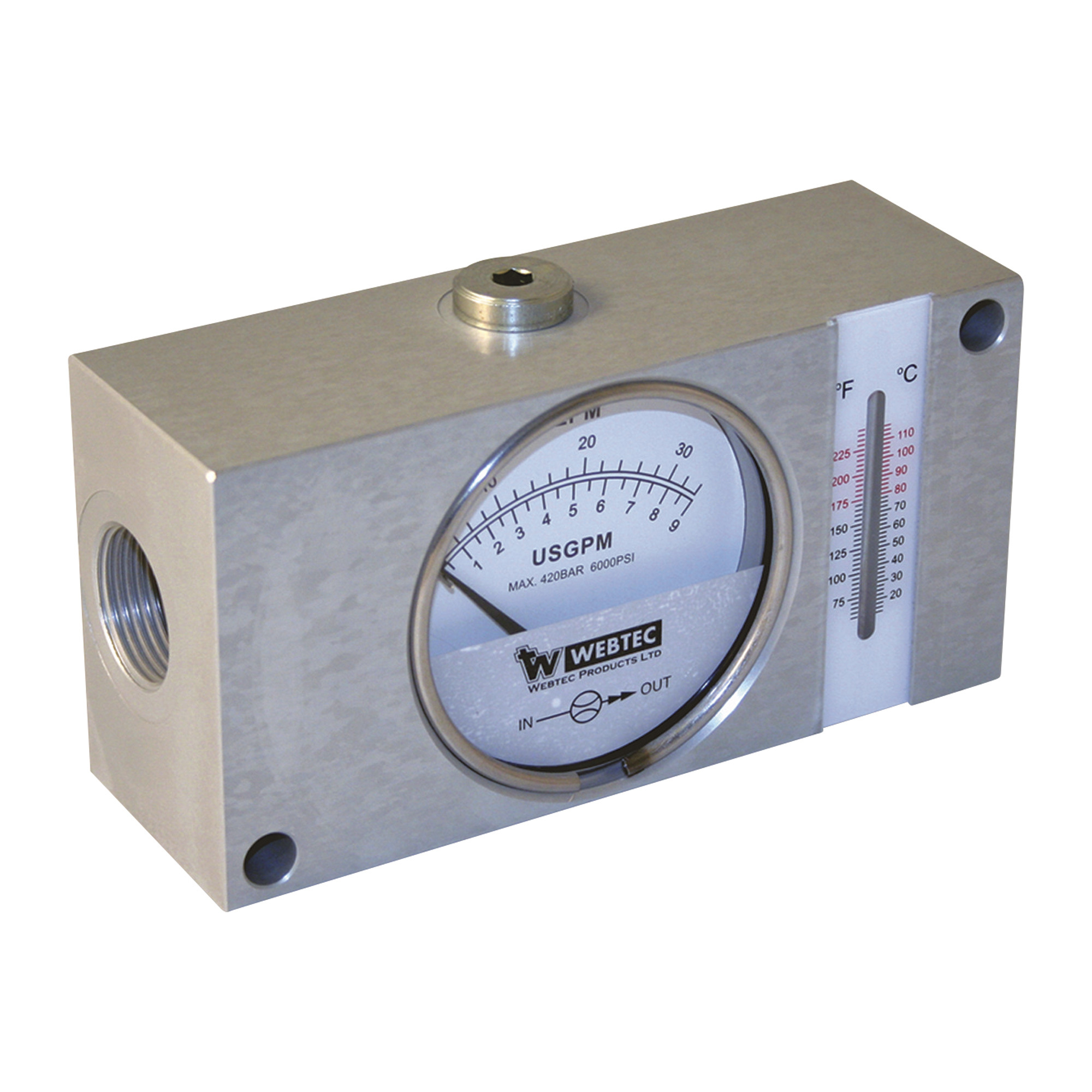Webtec Flow Meter with Thermometer